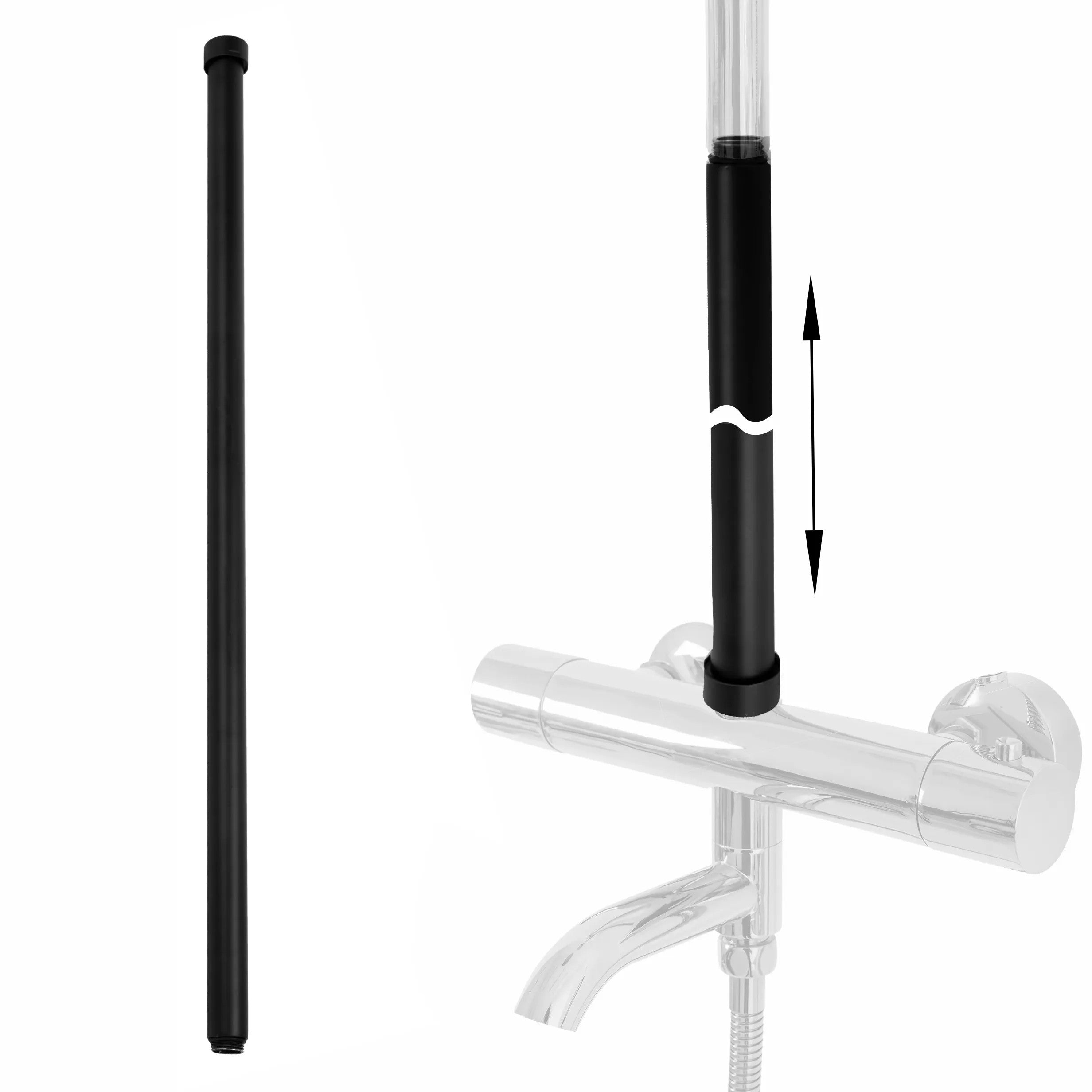 Prodloužení pro vanovou/sprchovou soupravu BLACK 60cm  1