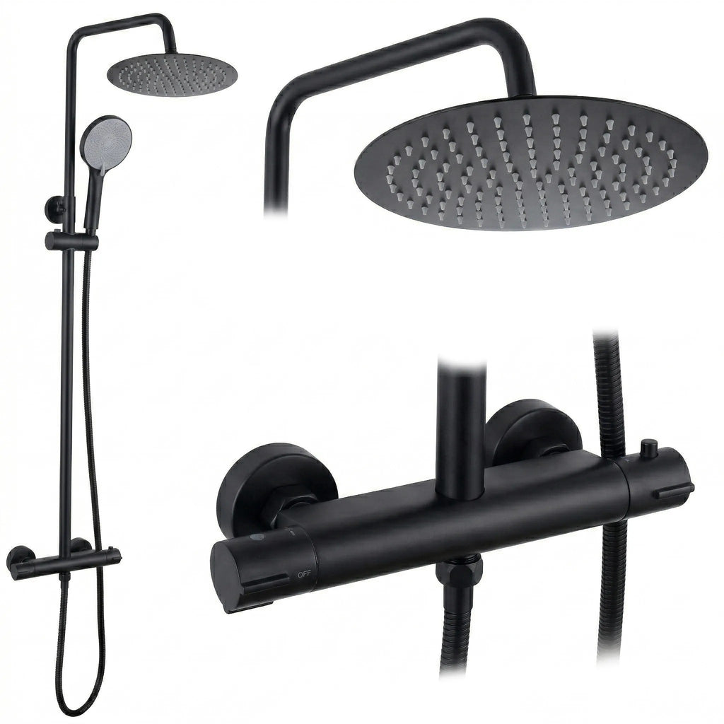 Sprchová sada bez výtoku s termostatem Rea Lungo Black  1