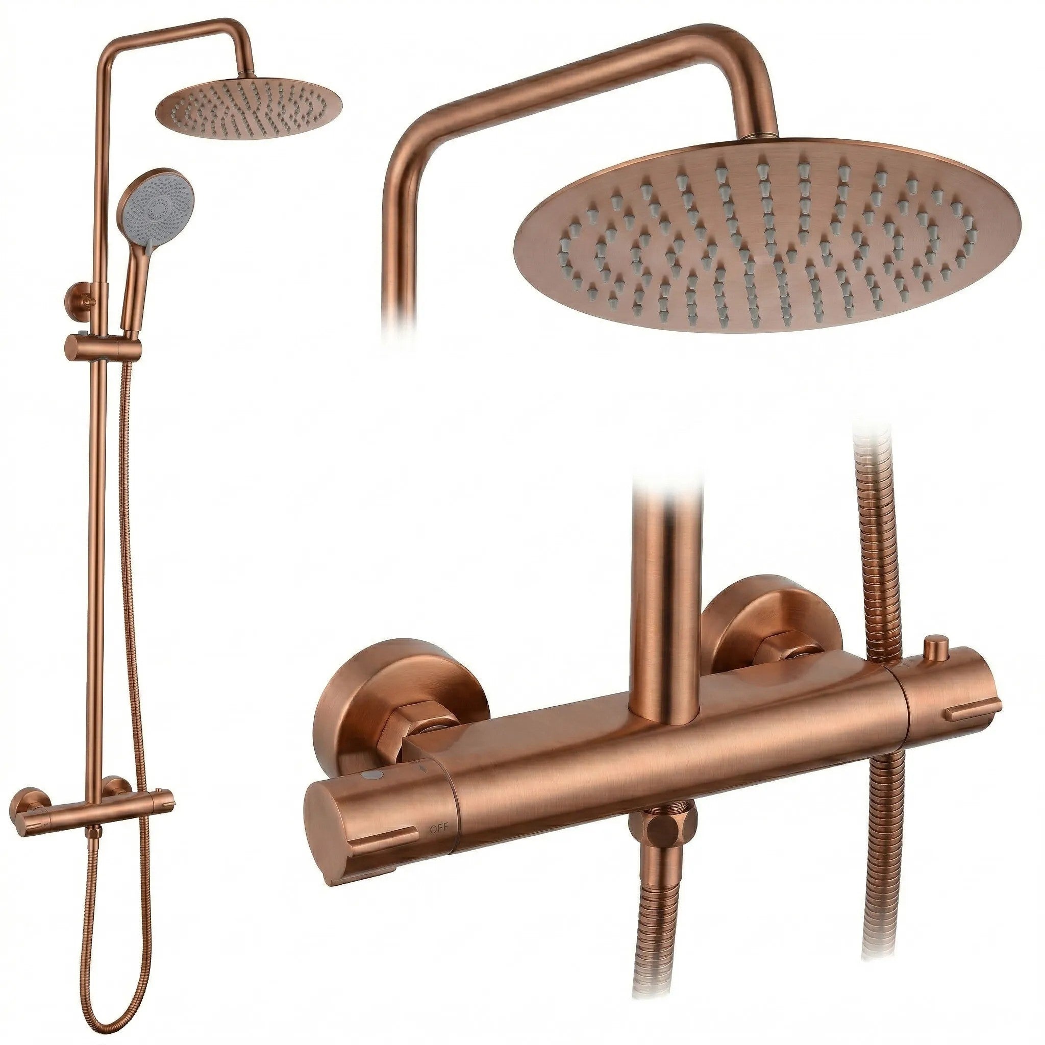 Sprchová sada bez výtoku s termostatem Rea Lungo Copper Brush  1