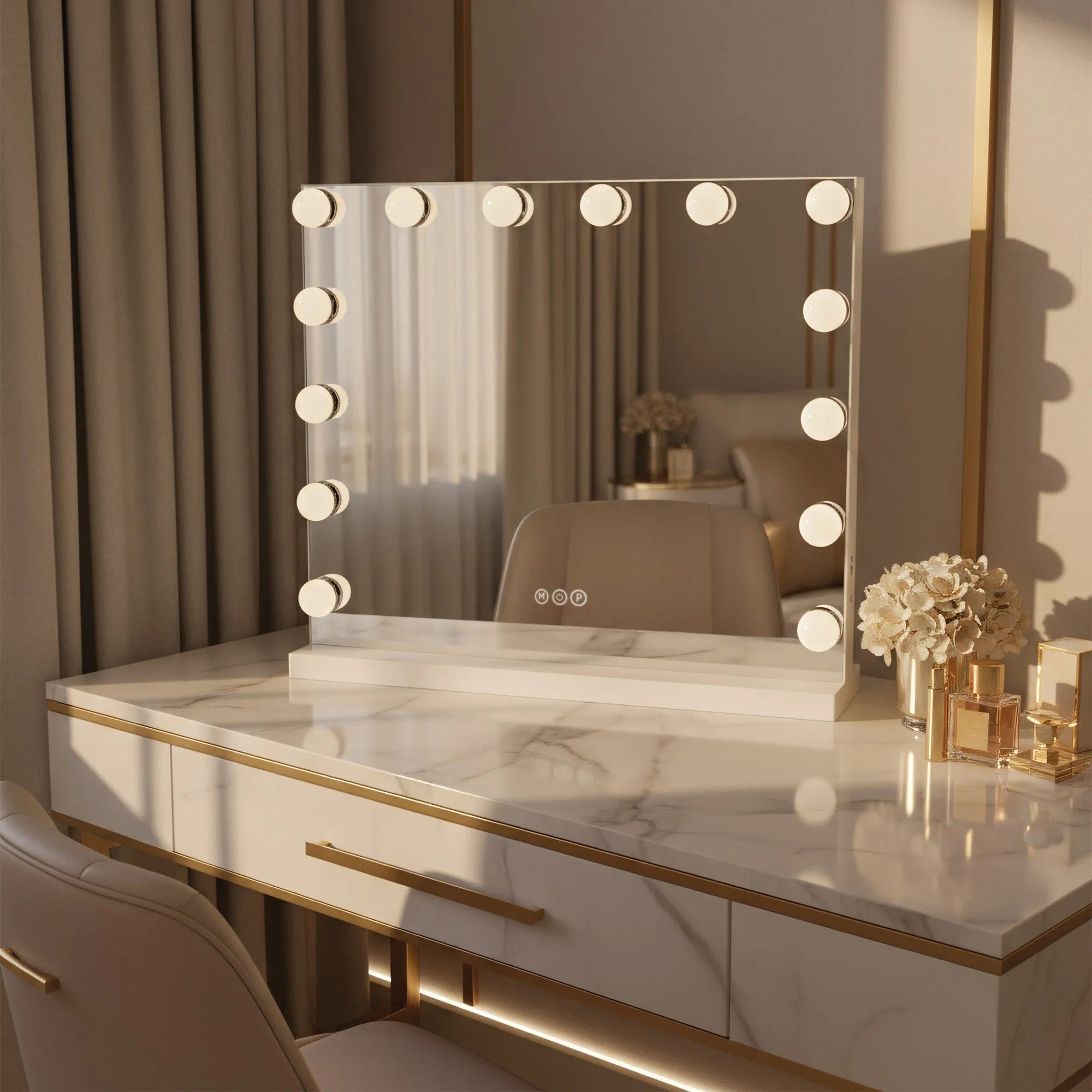 Zrcadlo LED HOLLYWOOD White  1