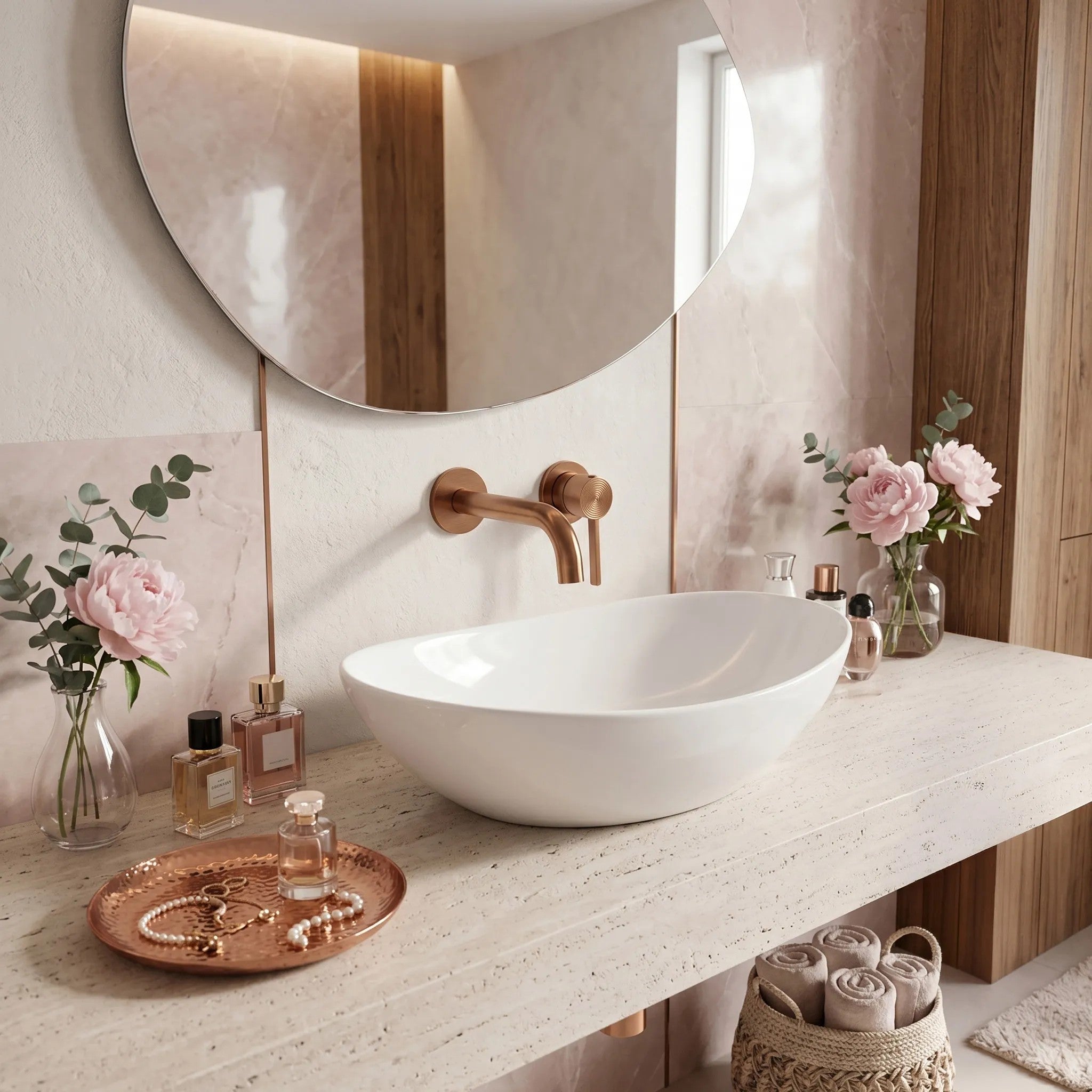 Podomítková vanová baterie Rea Foster Brush Copper  1