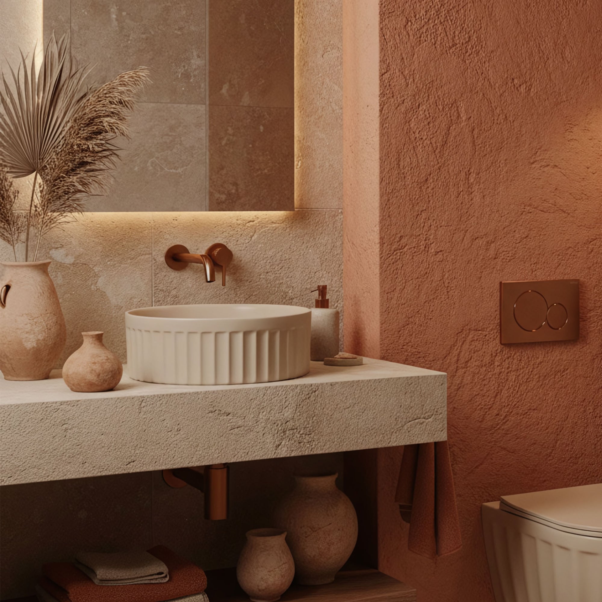 Umyvadlo na desku DUO Caffe Latte Matt  2