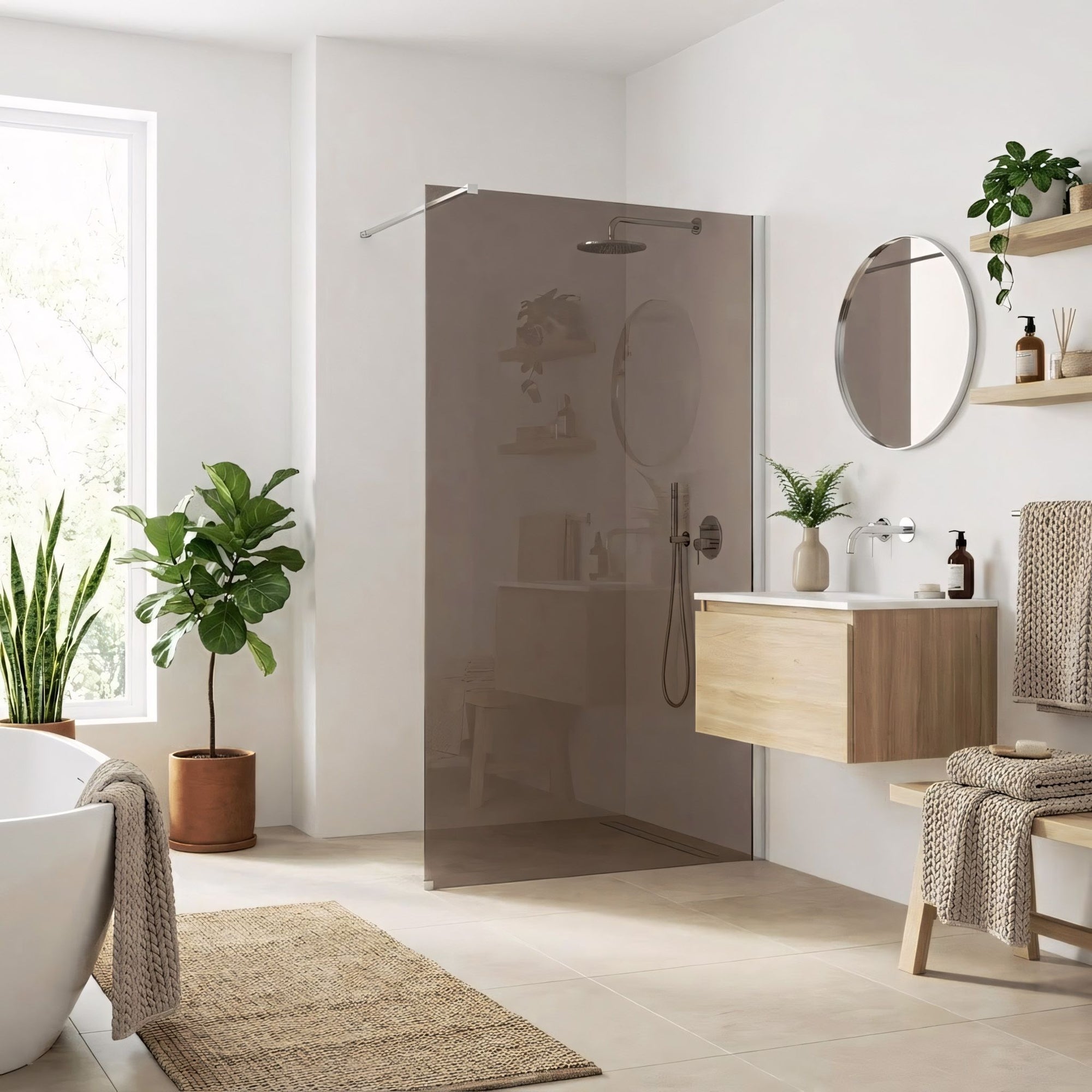 Sprchová zástěna Rea Flexi Brown / Chrome 110  2
