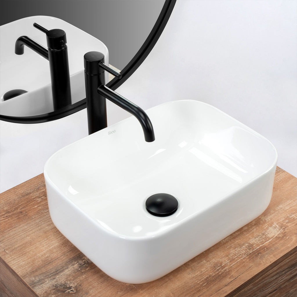 Umyvadlo na desku Rea Demi Mini White  7