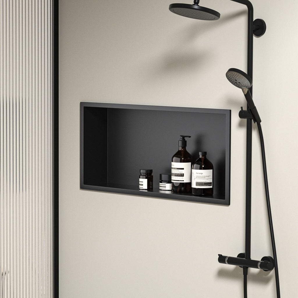 bathroom shelf 30x60 black matt  9