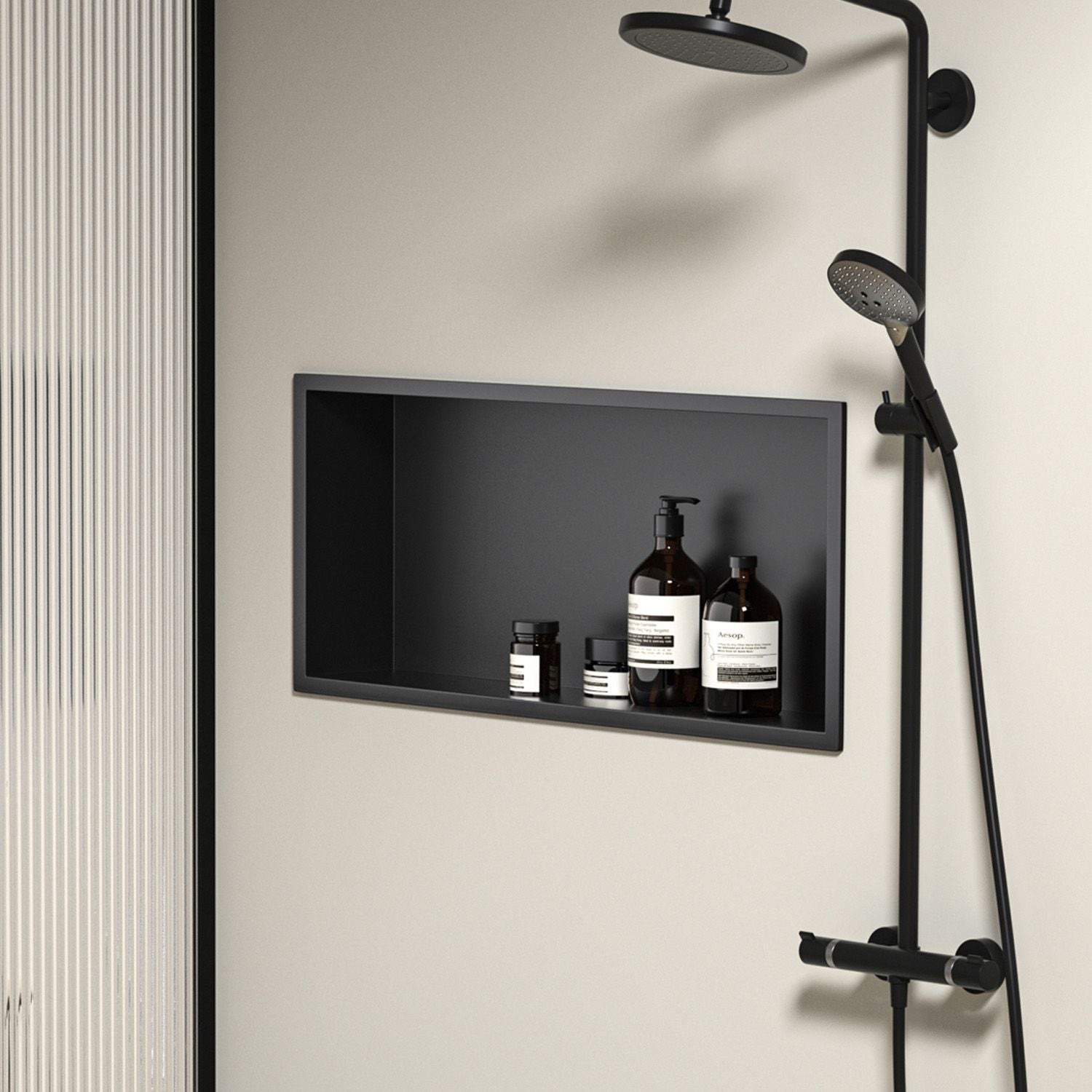 bathroom shelf 30x60 black matt  9