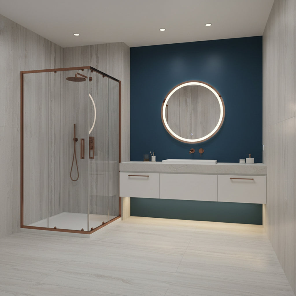 Sprchový kout REA City 80x100 Brush Copper Se sprchovou vaničkou Savoy black 4