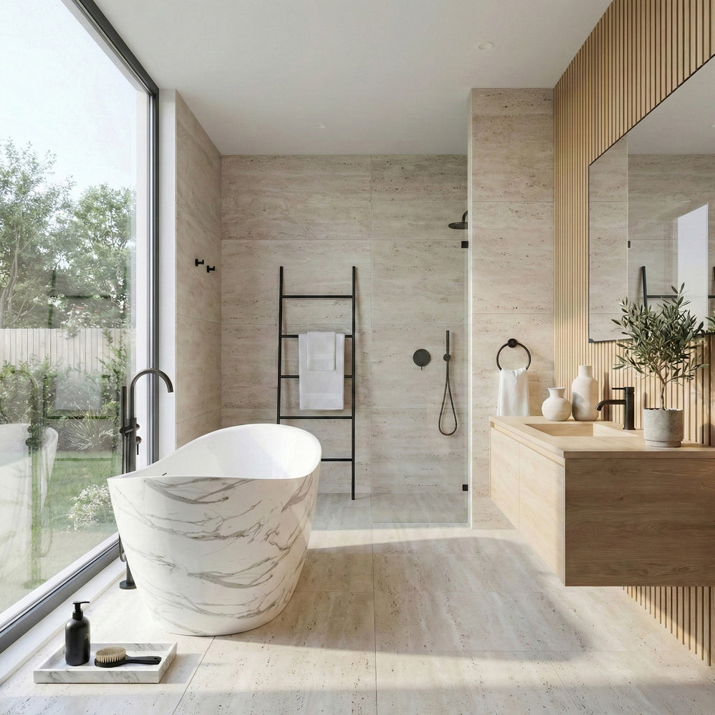 Volně stojící akrylátová vana Ferrano Slim Nature 170  7