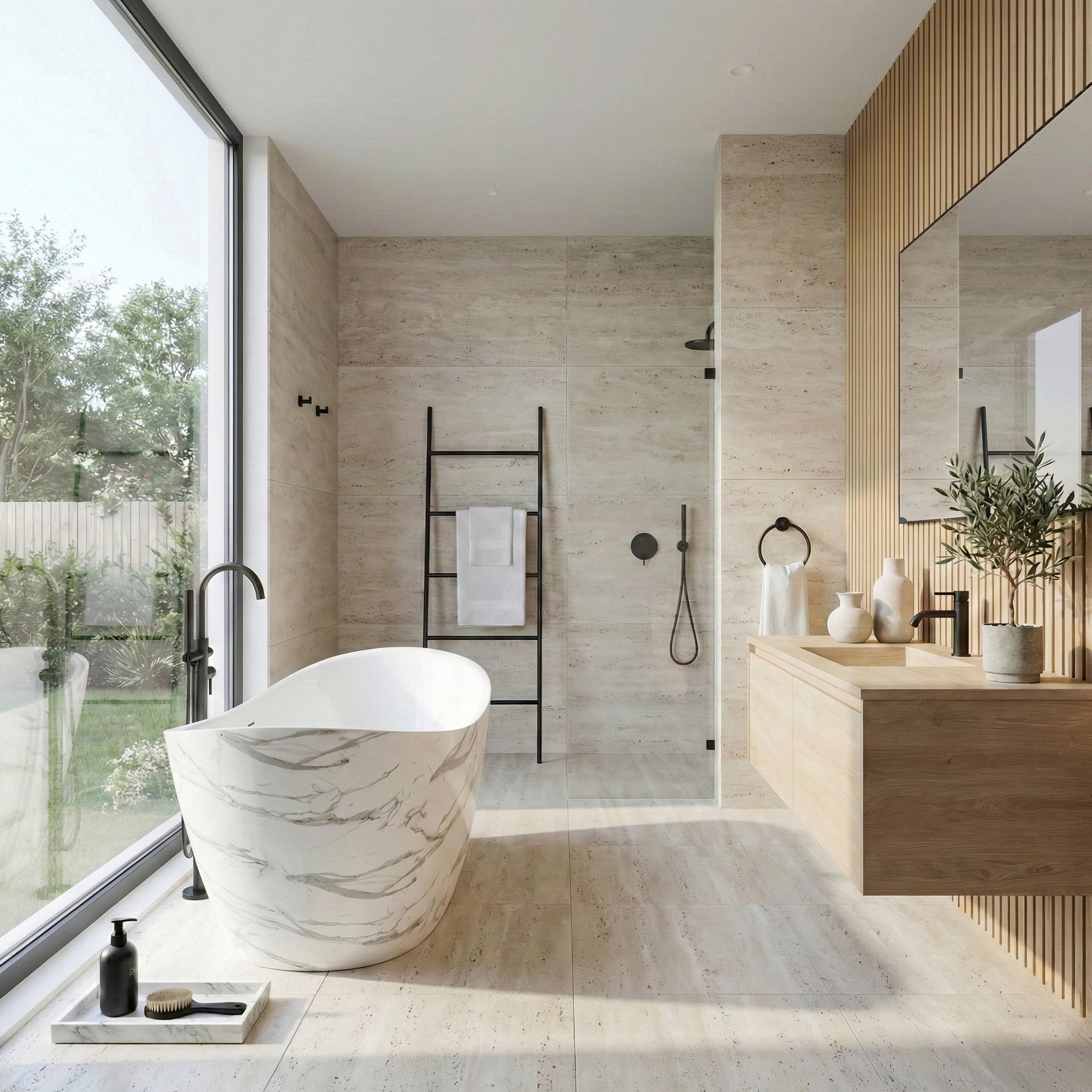 Volně stojící akrylátová vana Ferrano Slim Nature 170  7