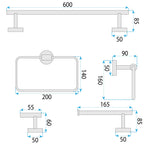 Sada koupelnových doplňků GRID Black 4 díly  8