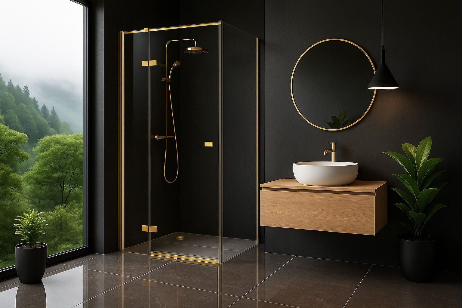Sprchový kout Rea Atlas 120x80 Brush Gold vlevo 7