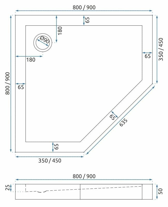 Sprchový kout REA DIAMOND 90x90 COPPER BRUSH Se sprchovou vaničkou Diamond 8