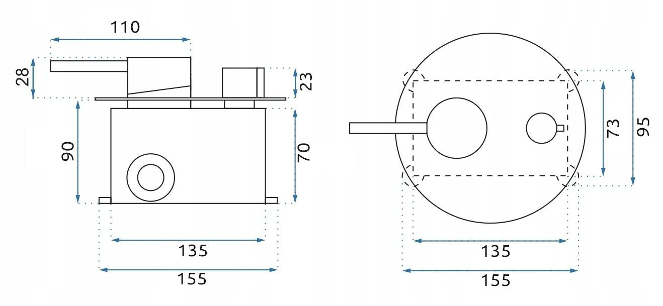 Podomítková koupelnová sada REA LUNGO Copper + BOX  9