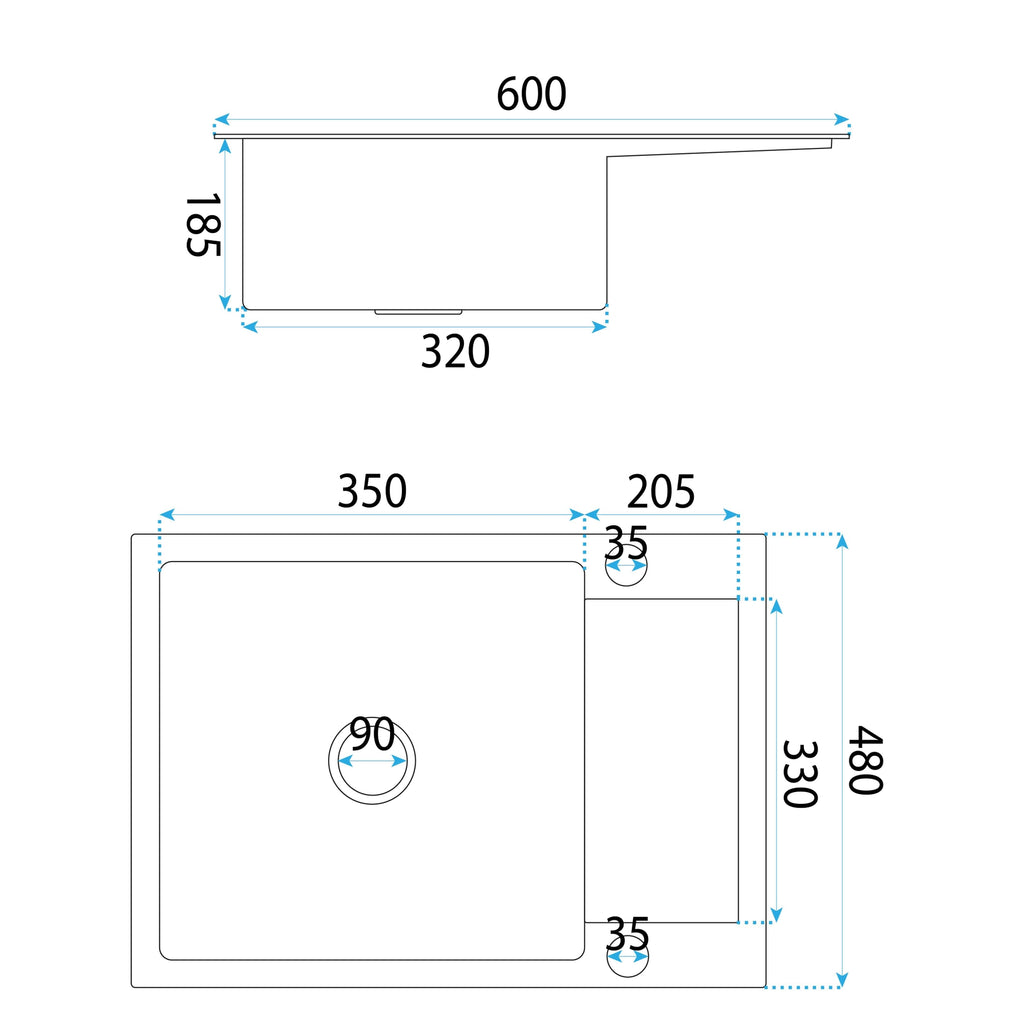 Ocelový dřez Paul BRUSH COPPER bez kuchyňské baterie 10