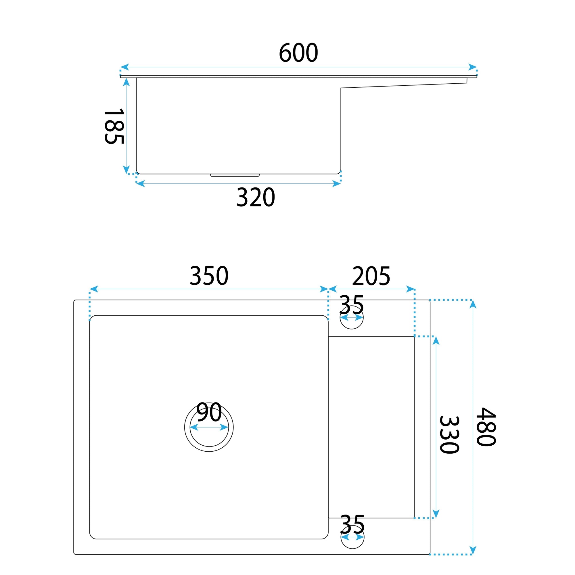 Ocelový dřez Paul BRUSH COPPER bez kuchyňské baterie 10