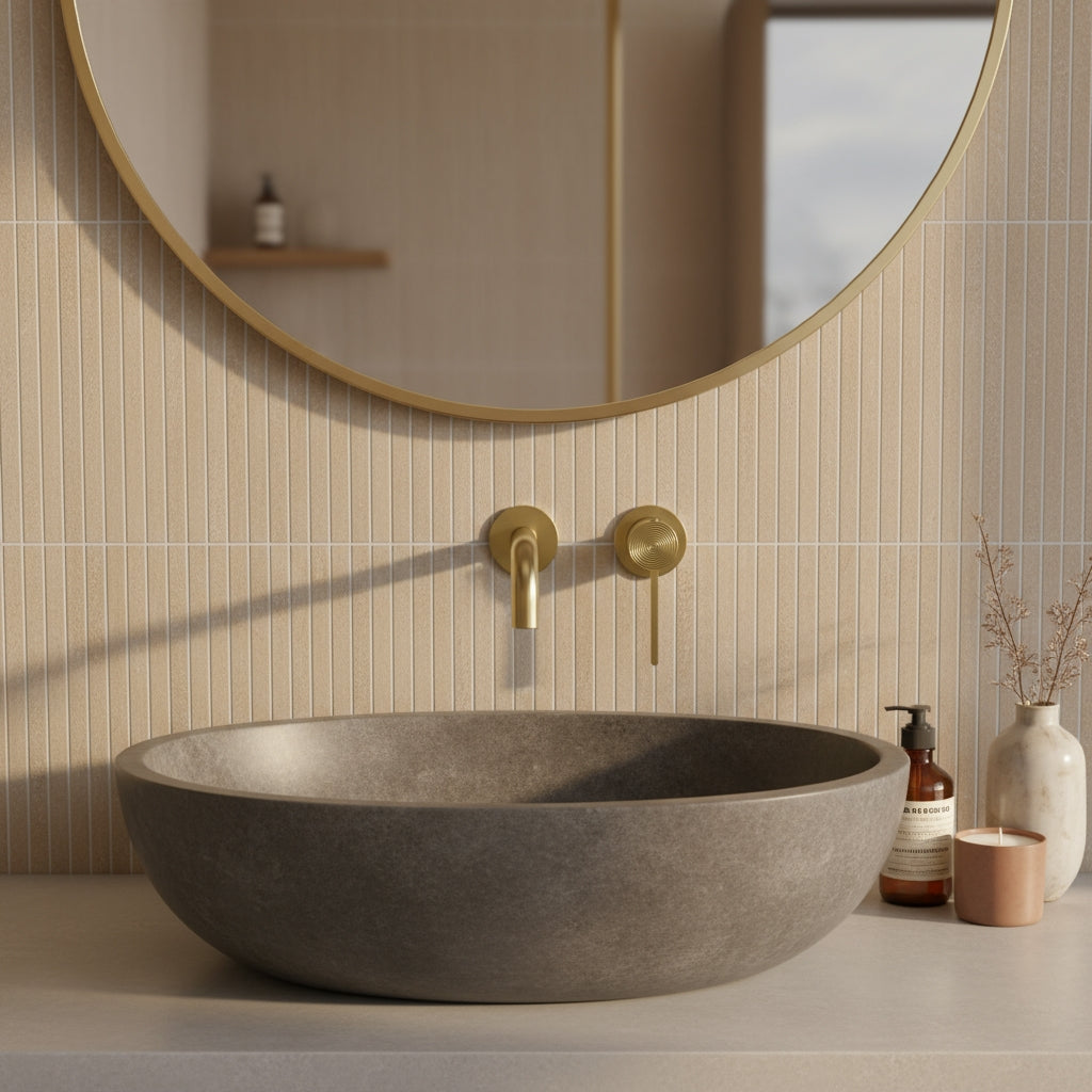 Podomítková vanová baterie Rea Foster Brush Gold  5