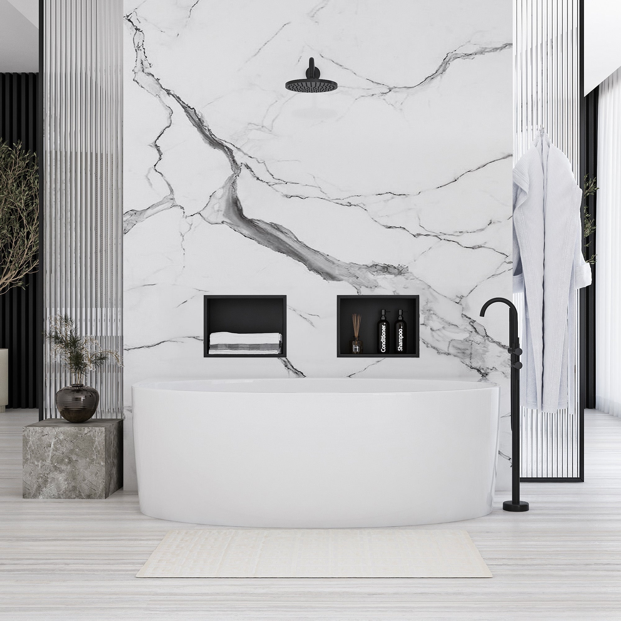 bathroom shelf 30x30 matte black  6