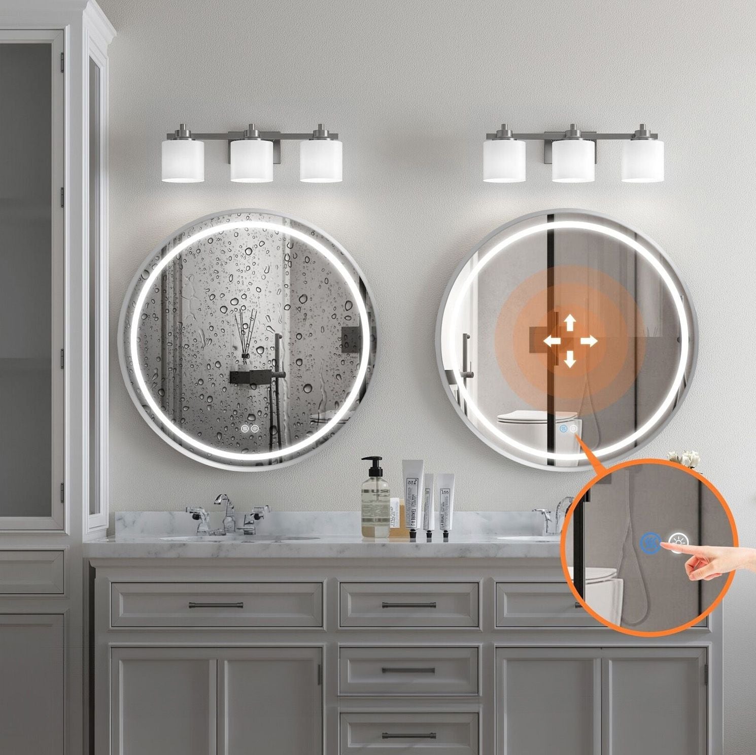 Zrcadlo LED 90cm MMJ BRUSH SILVER  5