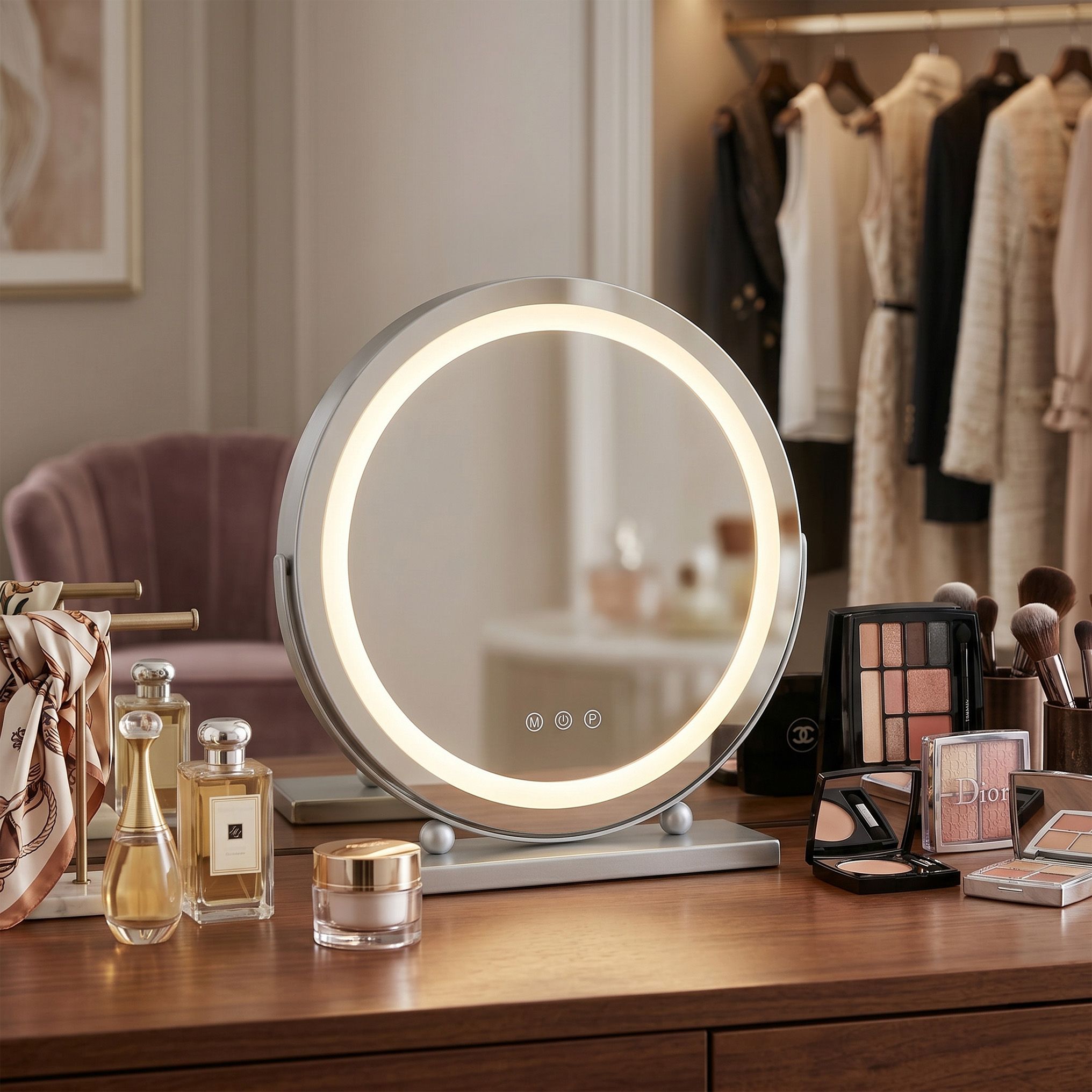 Zrcadlo LED MAKE-UP Chrome 40 cm  6