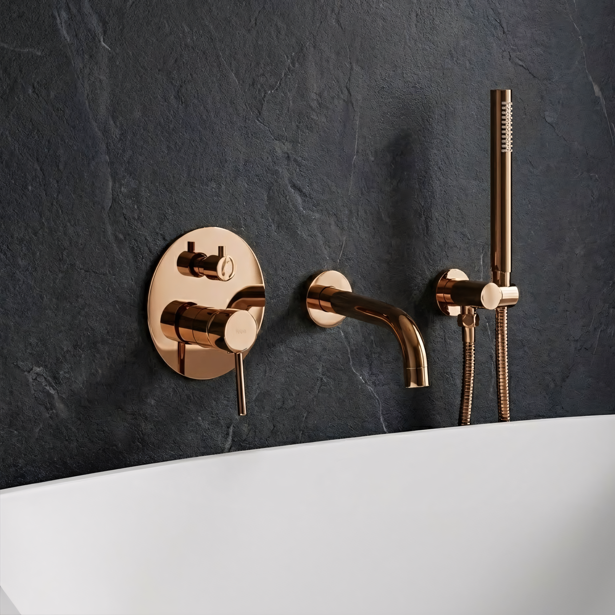Podomítková vanová baterie REA LUNGO Copper + BOX  10