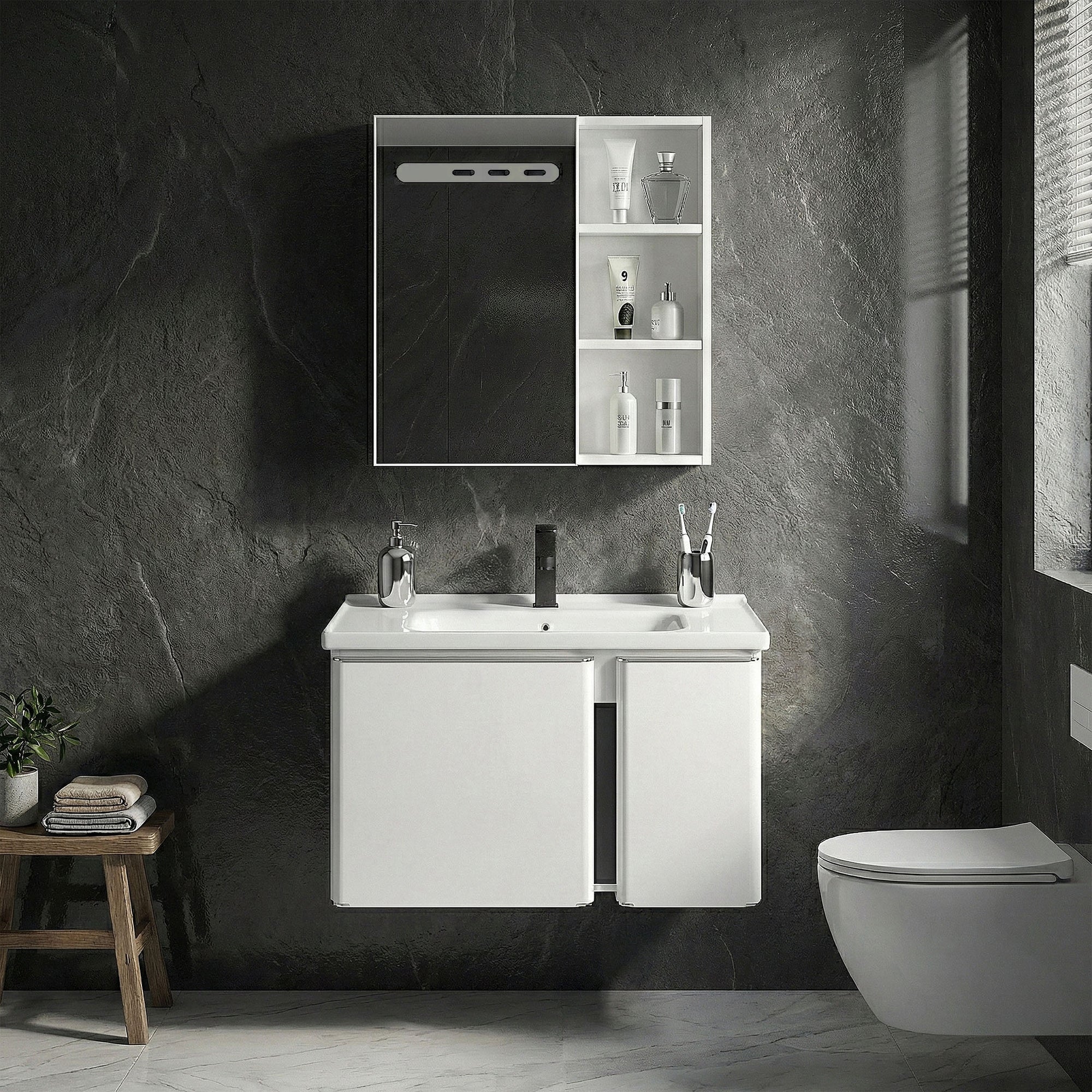 Sada koupelnového nábytku s umyvadlem Tula 60cm White  1
