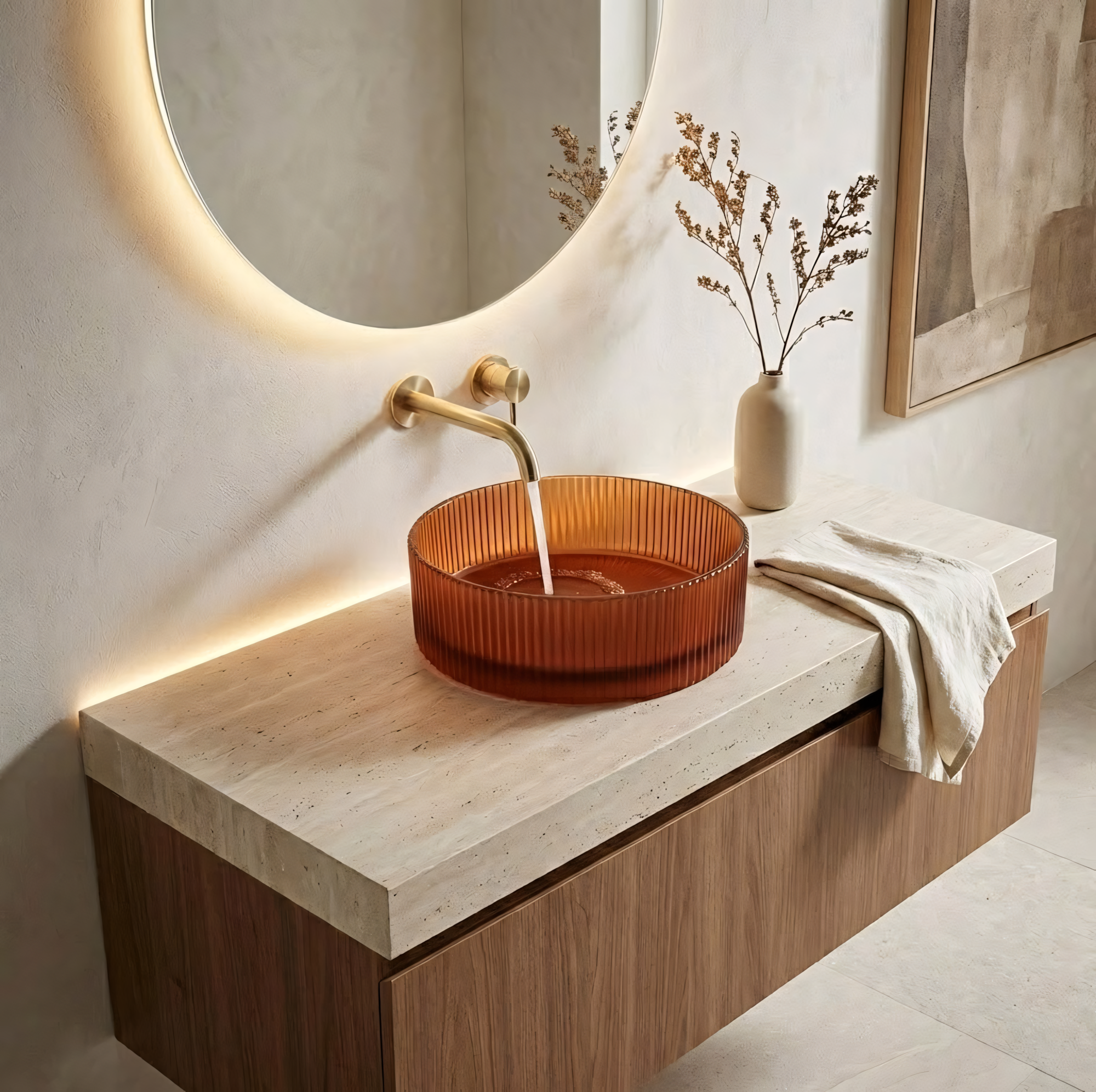 Umyvadlo na desku Rea Suri Brown  5