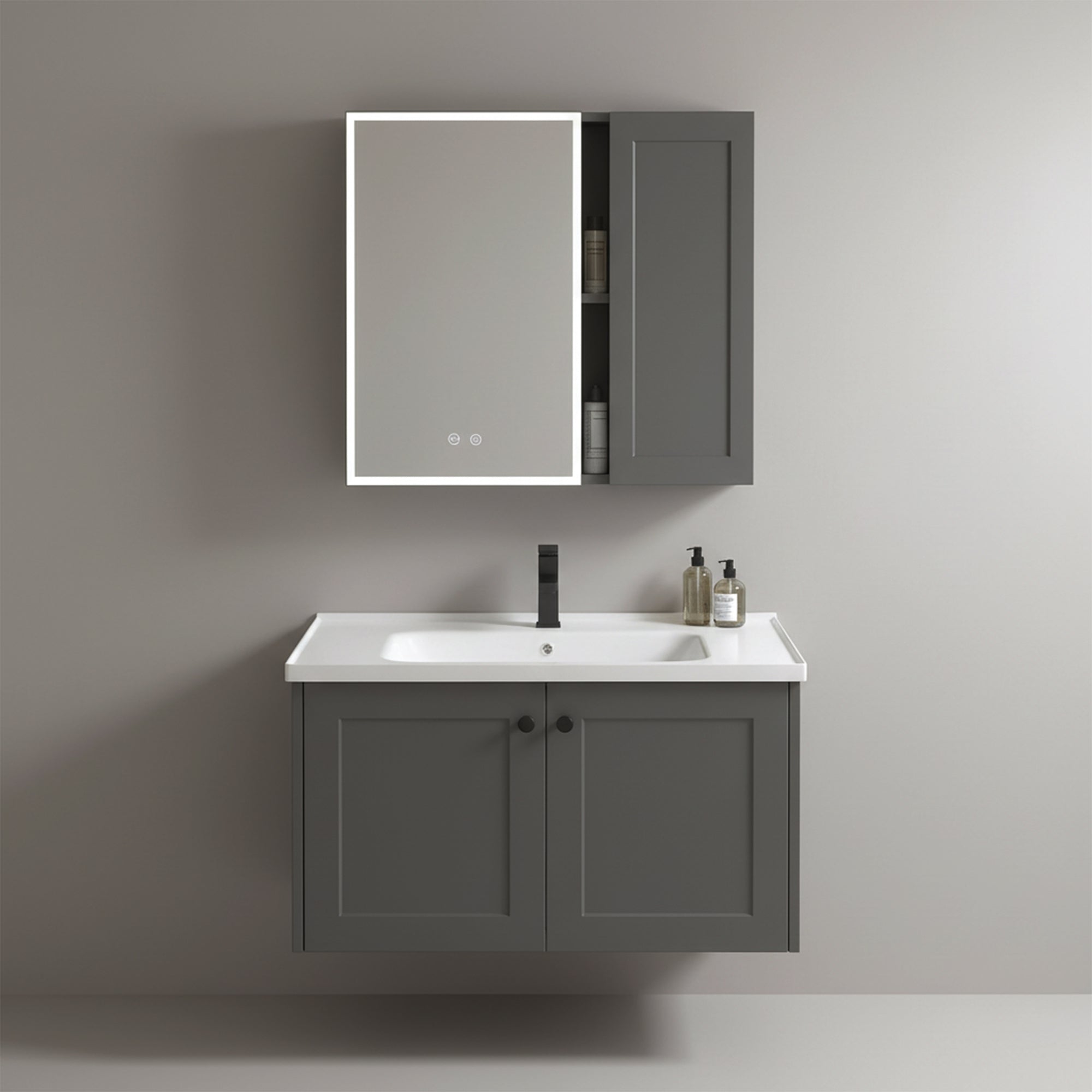 Sada koupelnového nábytku s umyvadlem Monti 60cm Grey  1