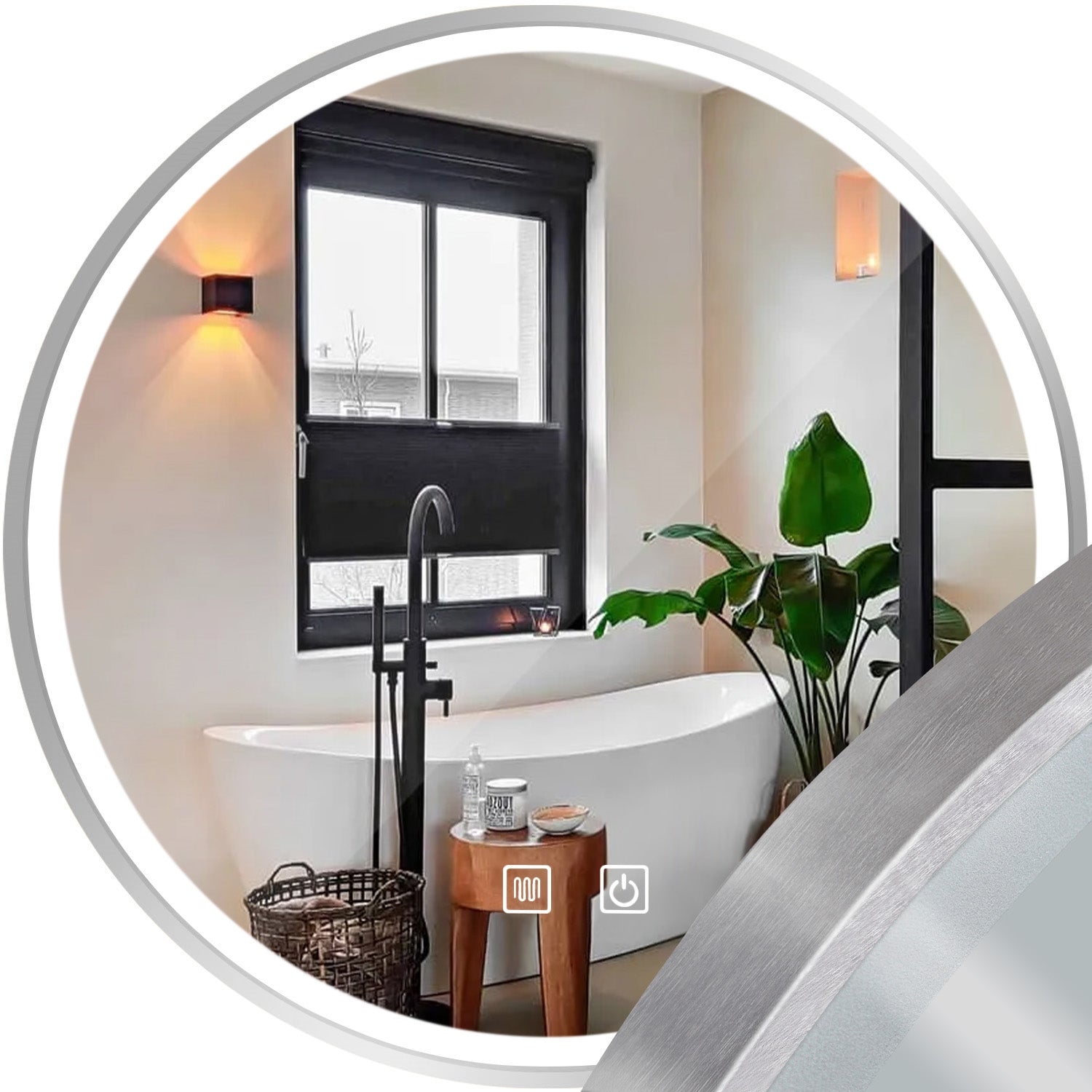 Zrcadlo LED 90cm MMJ BRUSH SILVER  1