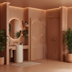 Sprchová zástěna Rea Flexi Transparent / Brush Gold 110  7
