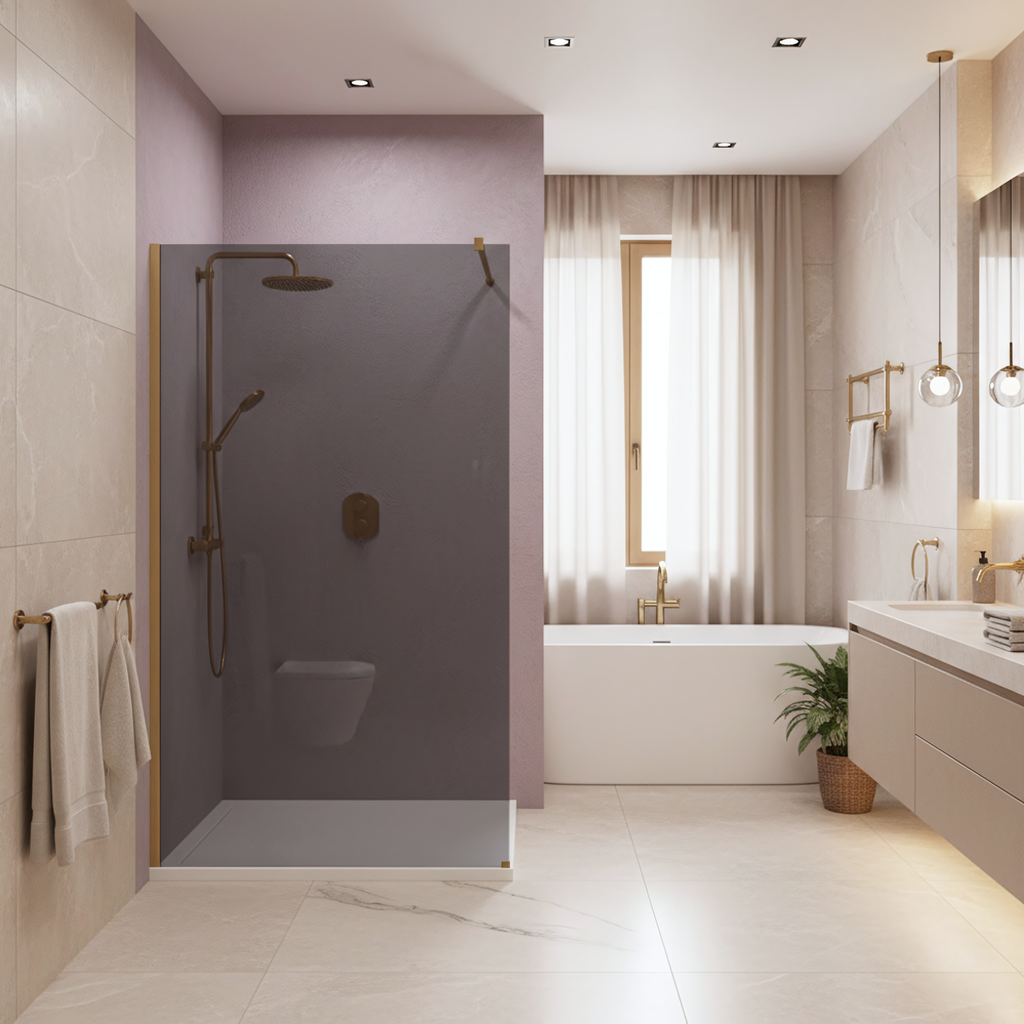 Sprchová zástěna Rea Flexi Grey / Brush Gold 90  6