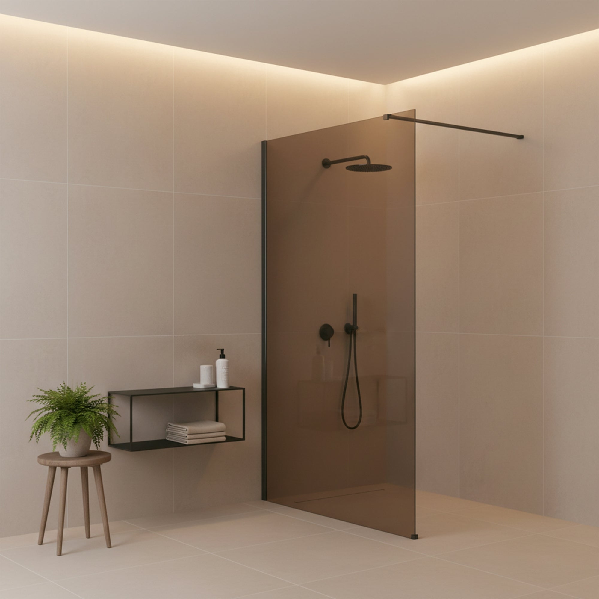 Sprchová zástěna Rea Flexi Brown / Titan 100  3