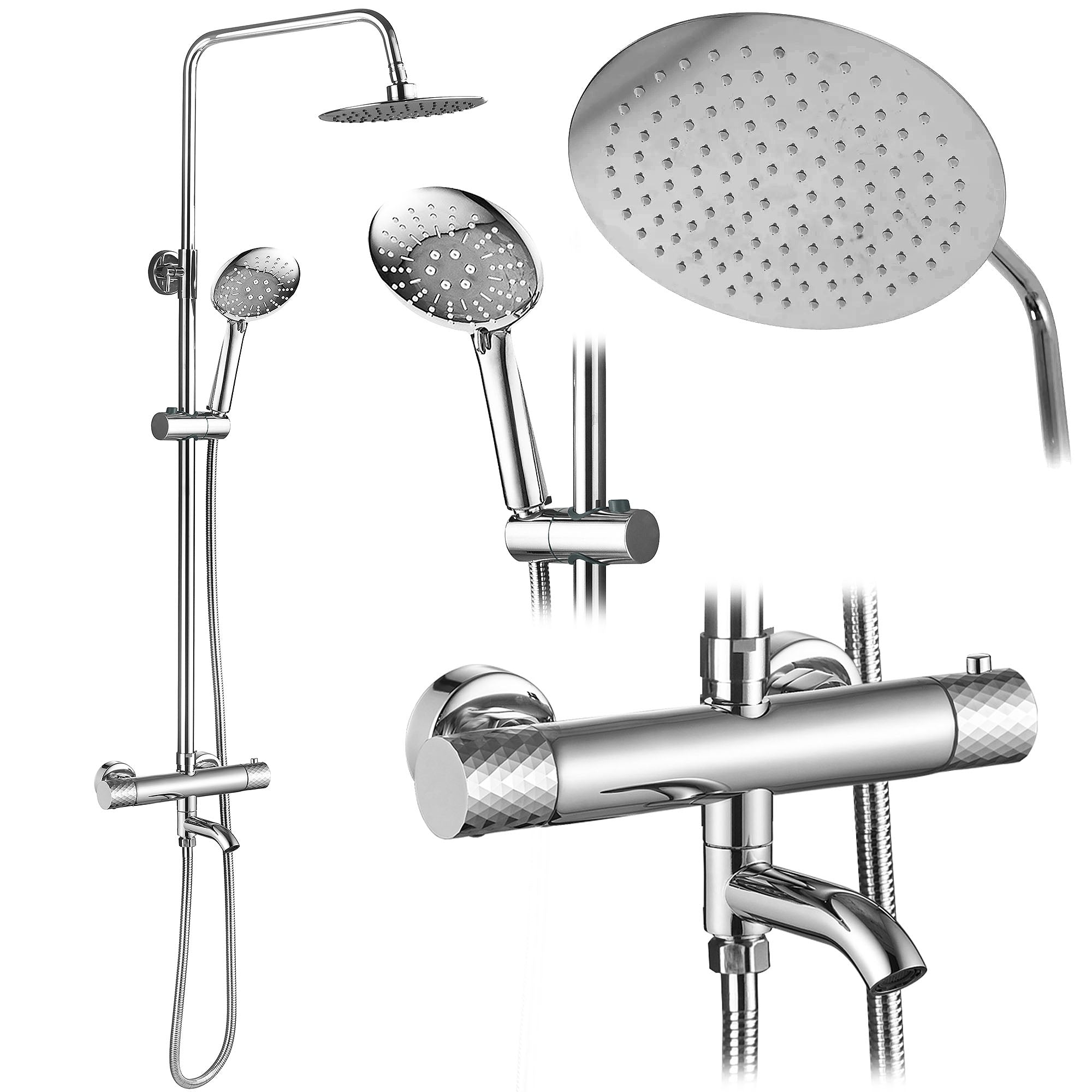 Sprchová sada s termostatem REA LUNGO Diamond - Chrome  1