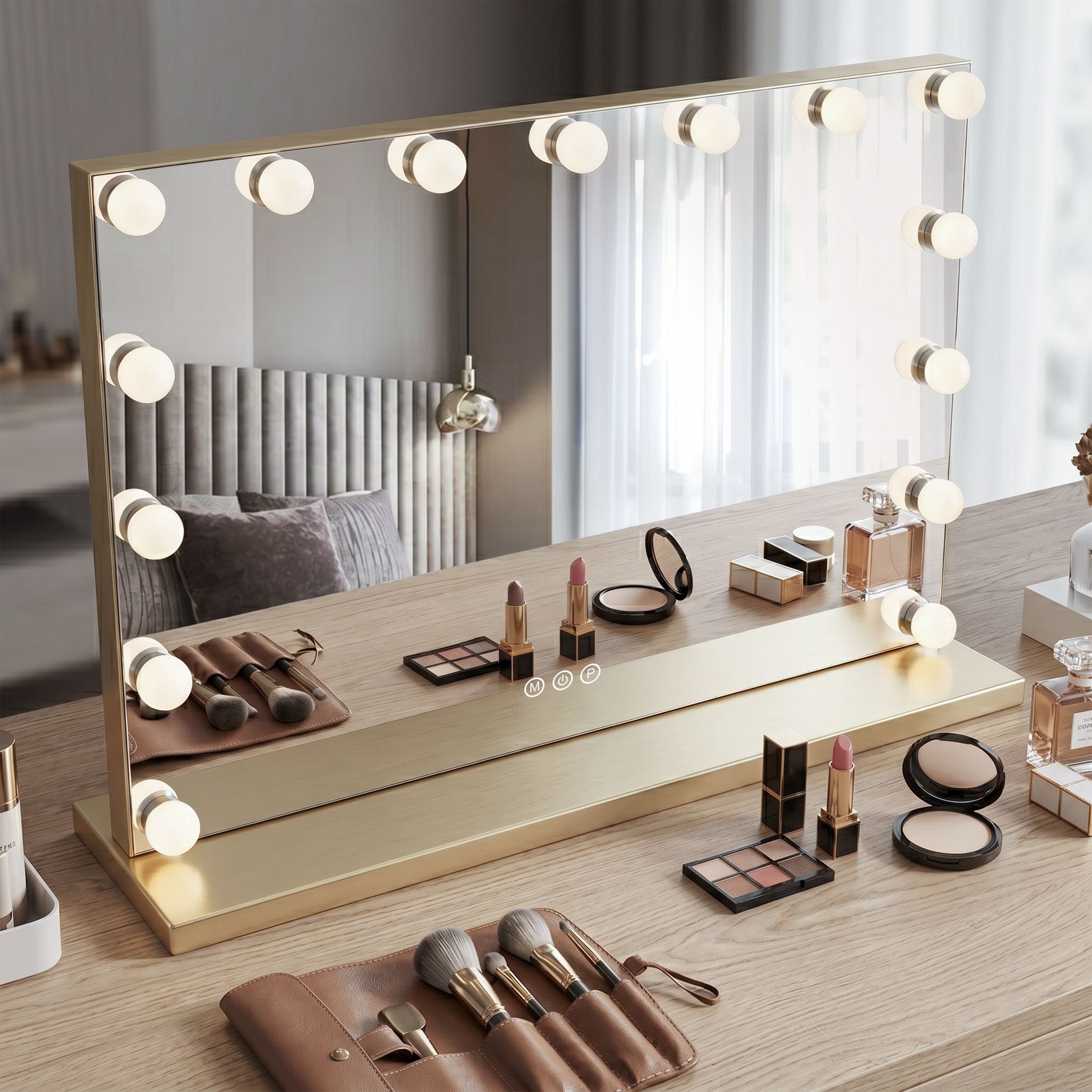 Zrcadlo LED HOLLYWOOD L.Gold  3