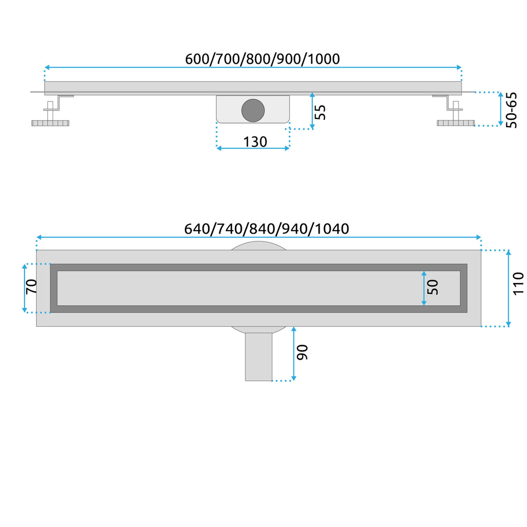 Odpływ Liniowy REA Neox pro Czarny 70  11
