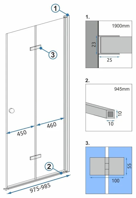 Sprchové dveře FOLD N2 100  2