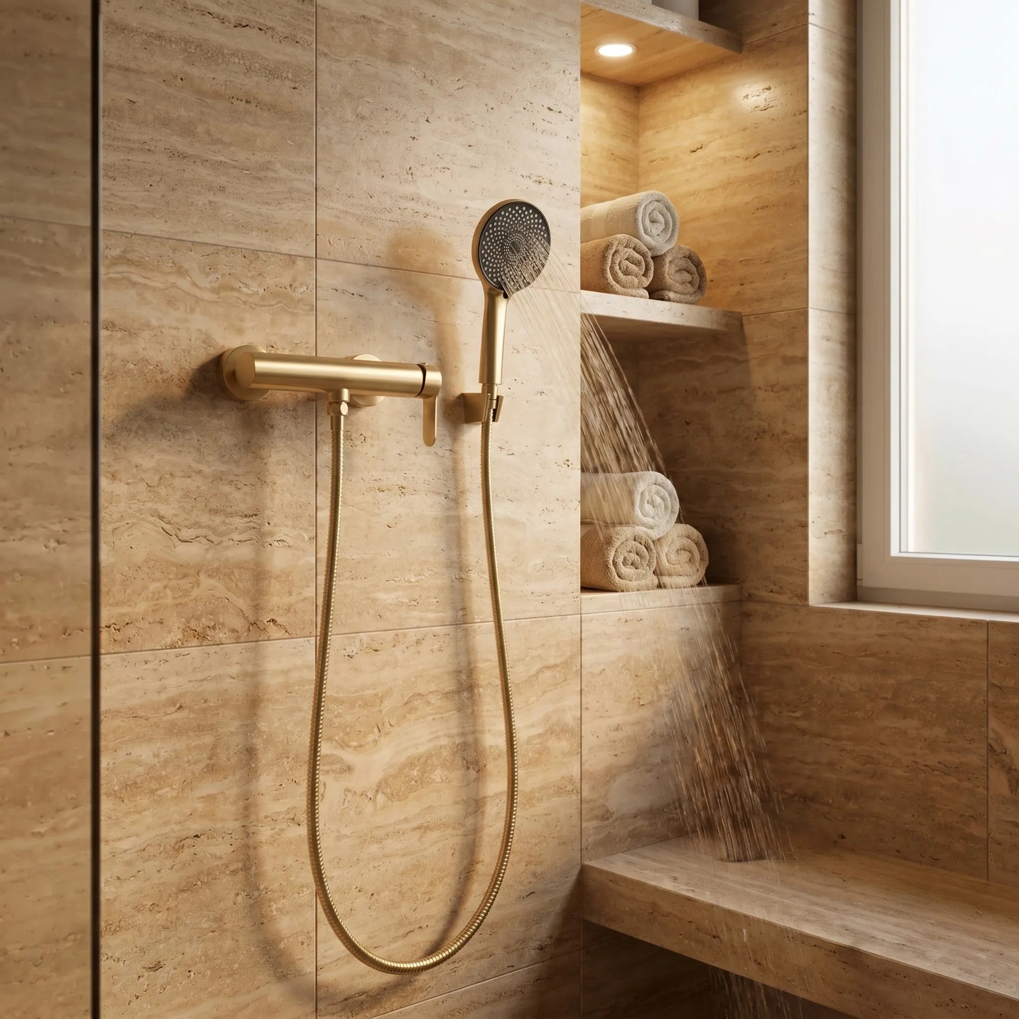 Sprchová baterie REA Arcos Brush Gold  2