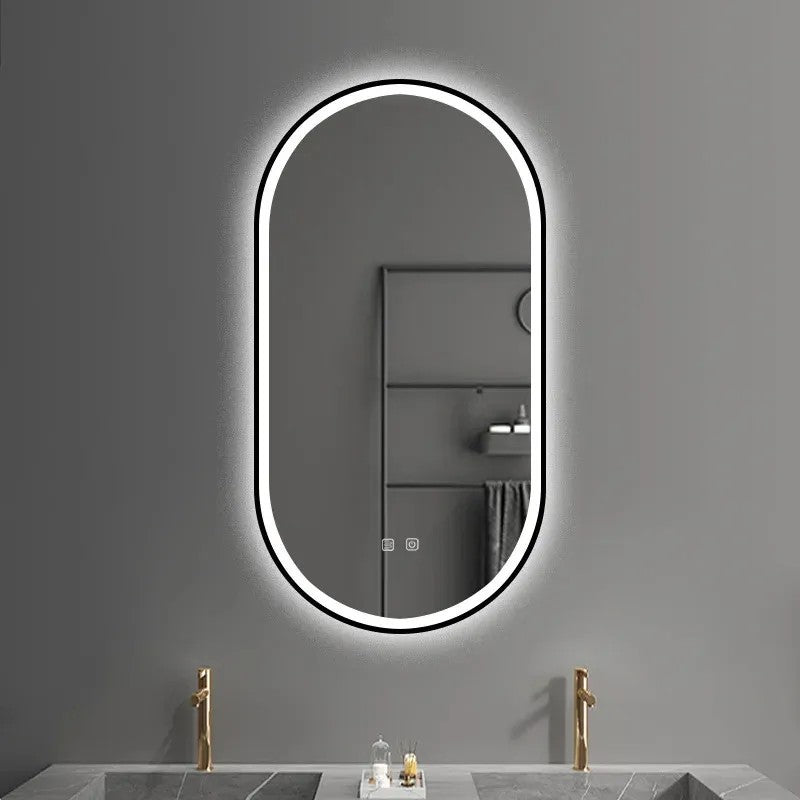 Zrcadlo LED OVL 50x100cm Black  2
