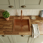 Ocelový dřez Leo 40 BRUSH COPPER s kuchyňskou baterií 5