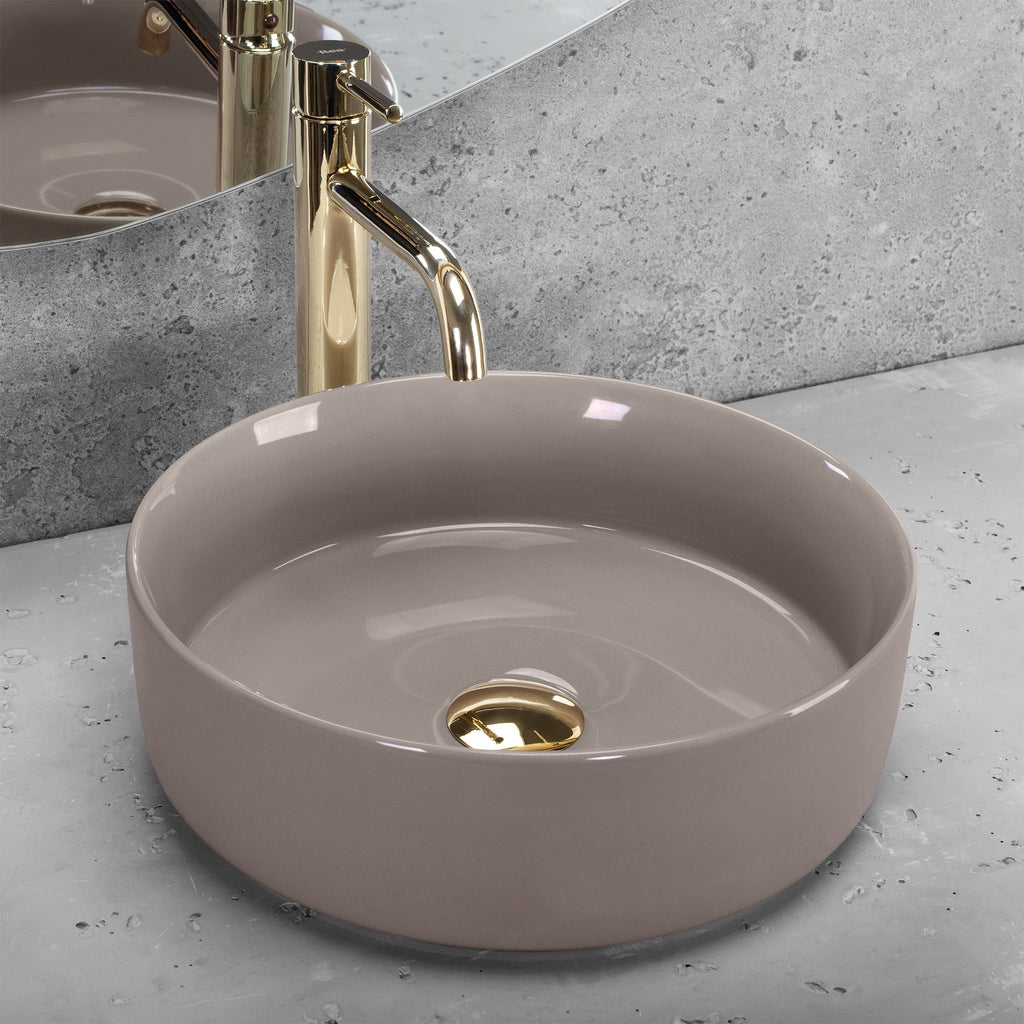 Umyvadlo na desku REA SAMI Beige Shiny  3