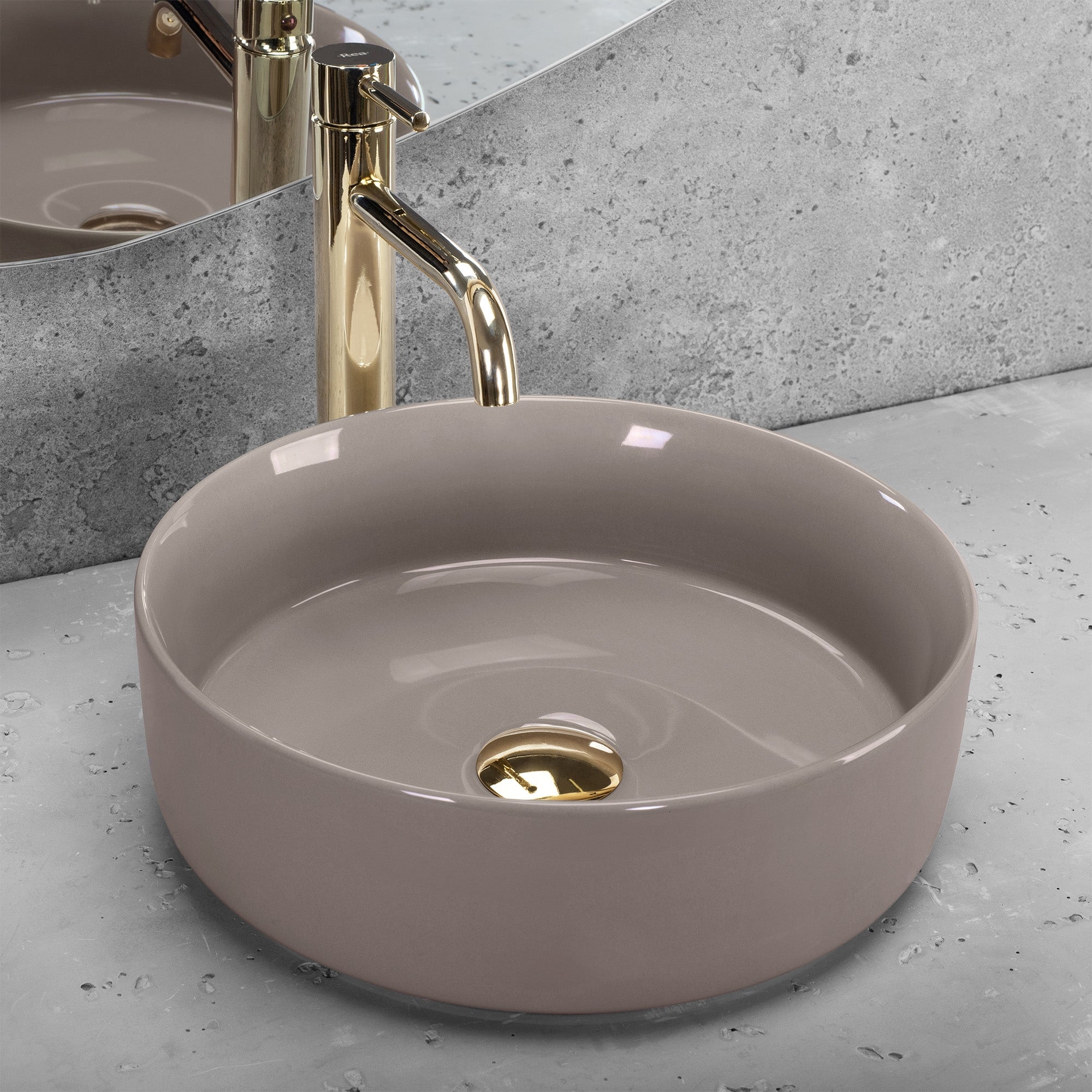 Umyvadlo na desku REA SAMI Beige Shiny  3