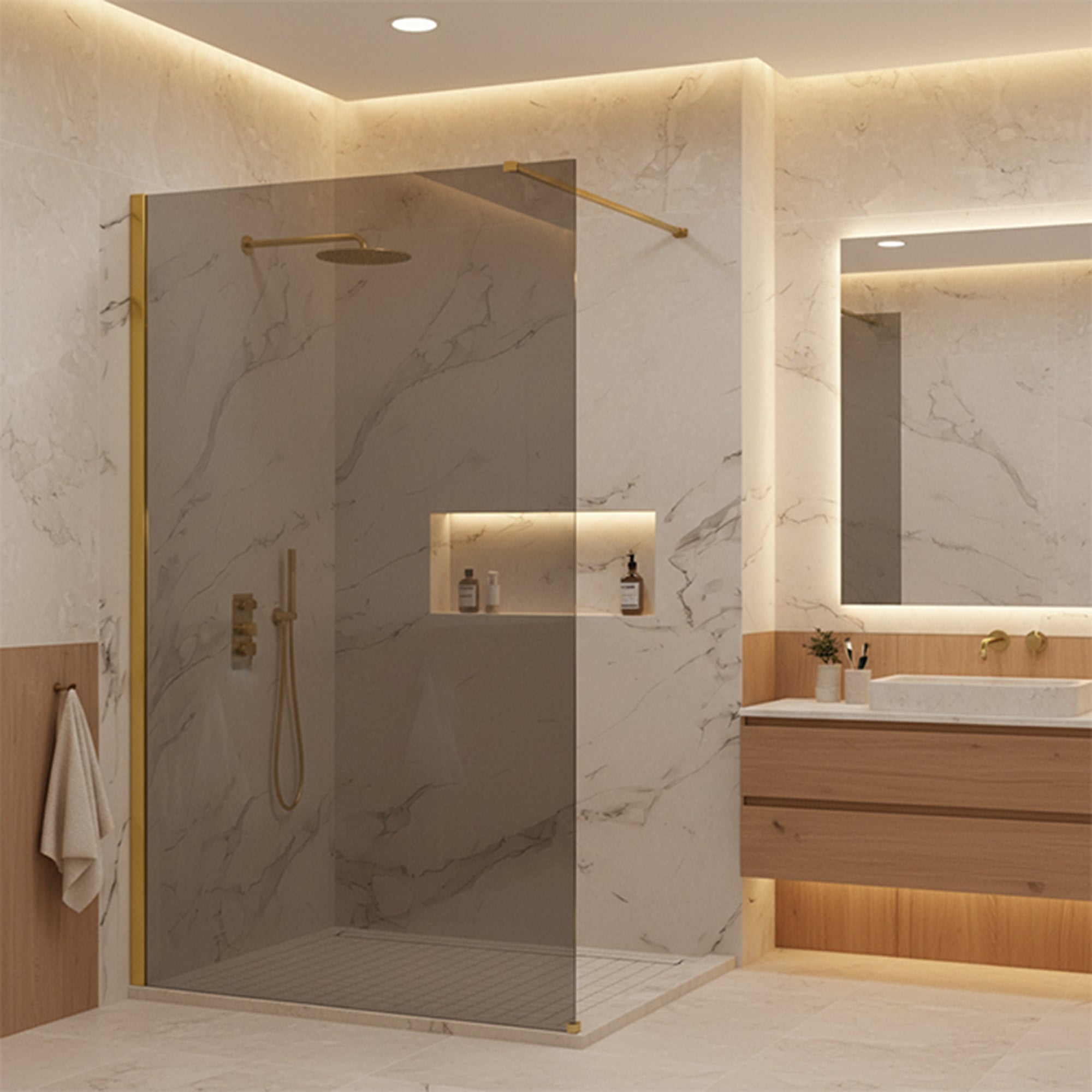 Sprchová zástěna Rea Flexi Grey / Gold 110  5