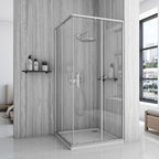 Sprchový kout REA City 90x90 Nickel Brush Se sprchovou vaničkou Savoy black 2