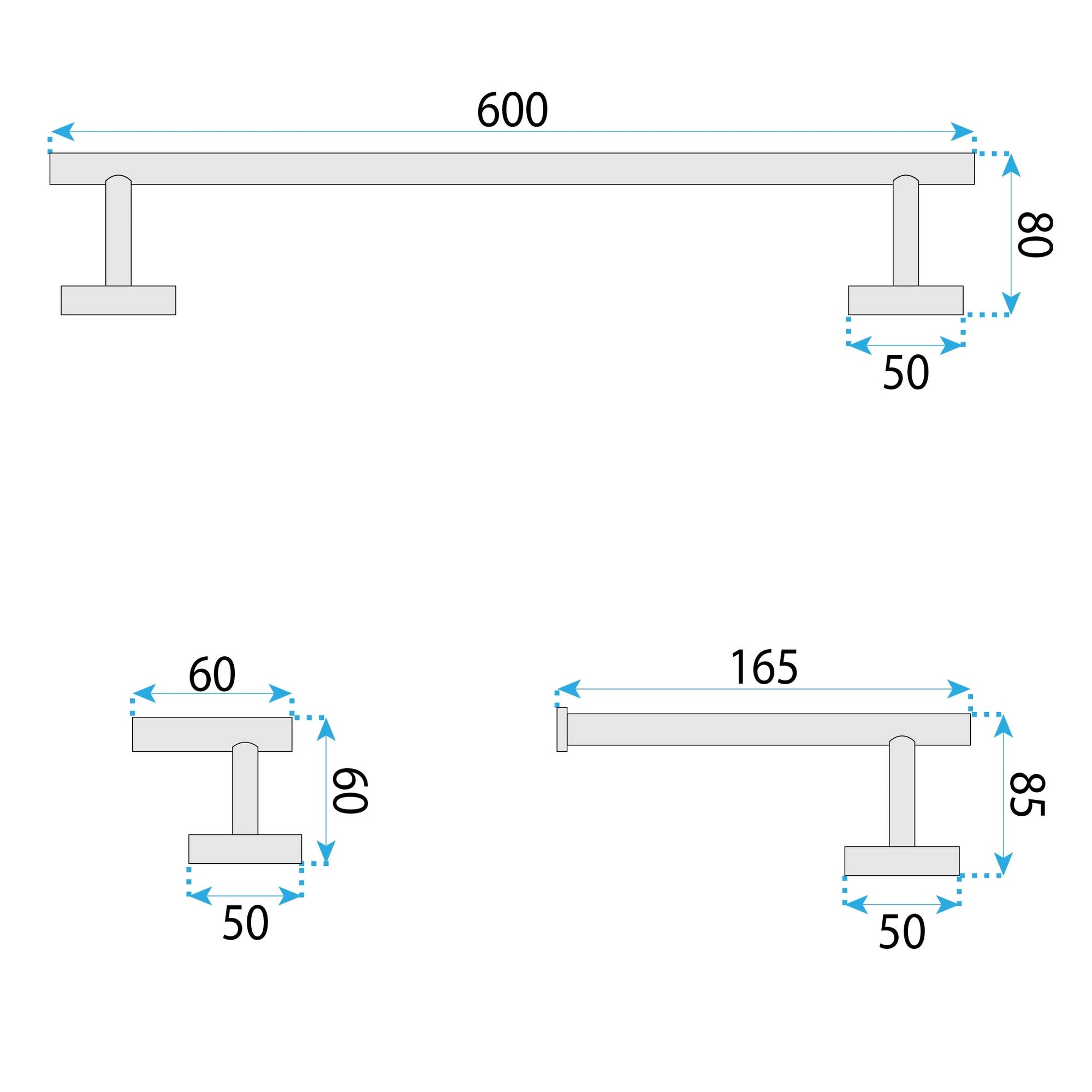 Sada koupelnových doplňků  Ari Black 4 díly  10