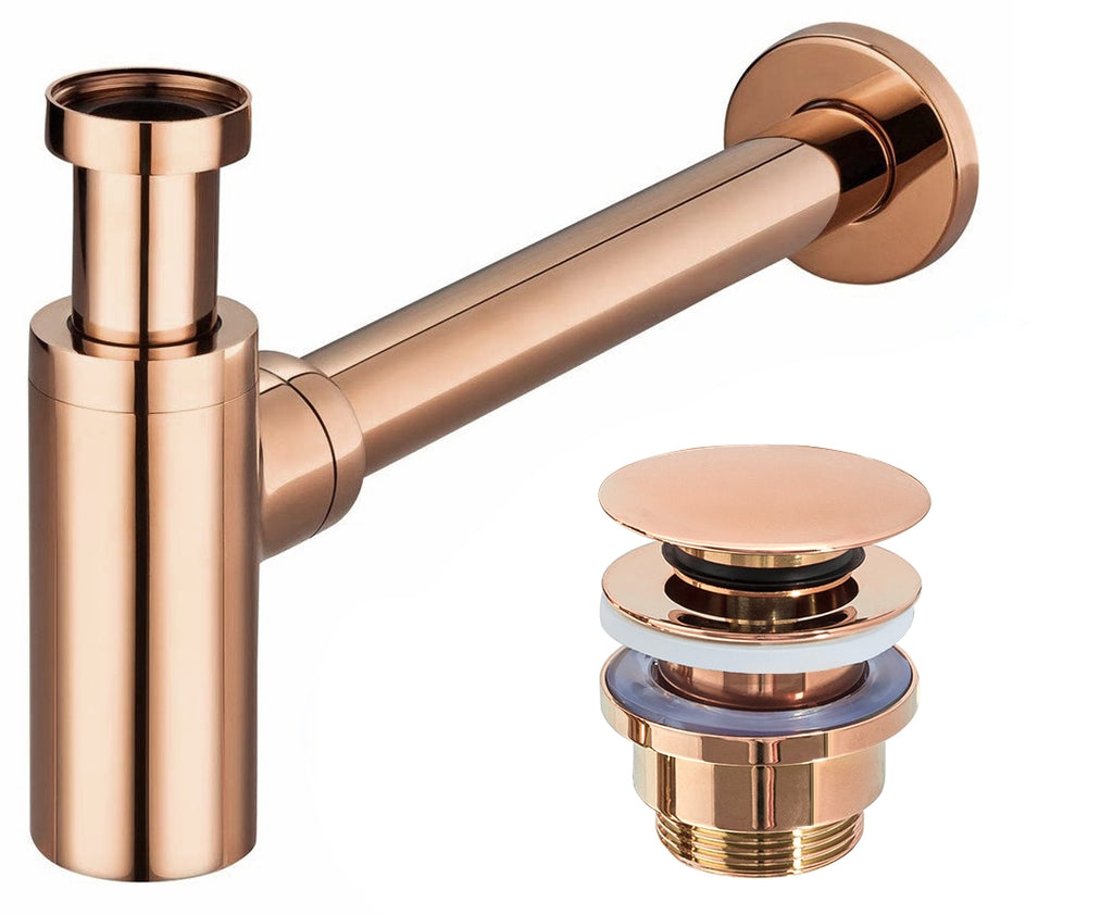 Sifon Rea včetně univerzální zátky Click-Clack Rose Gold  1
