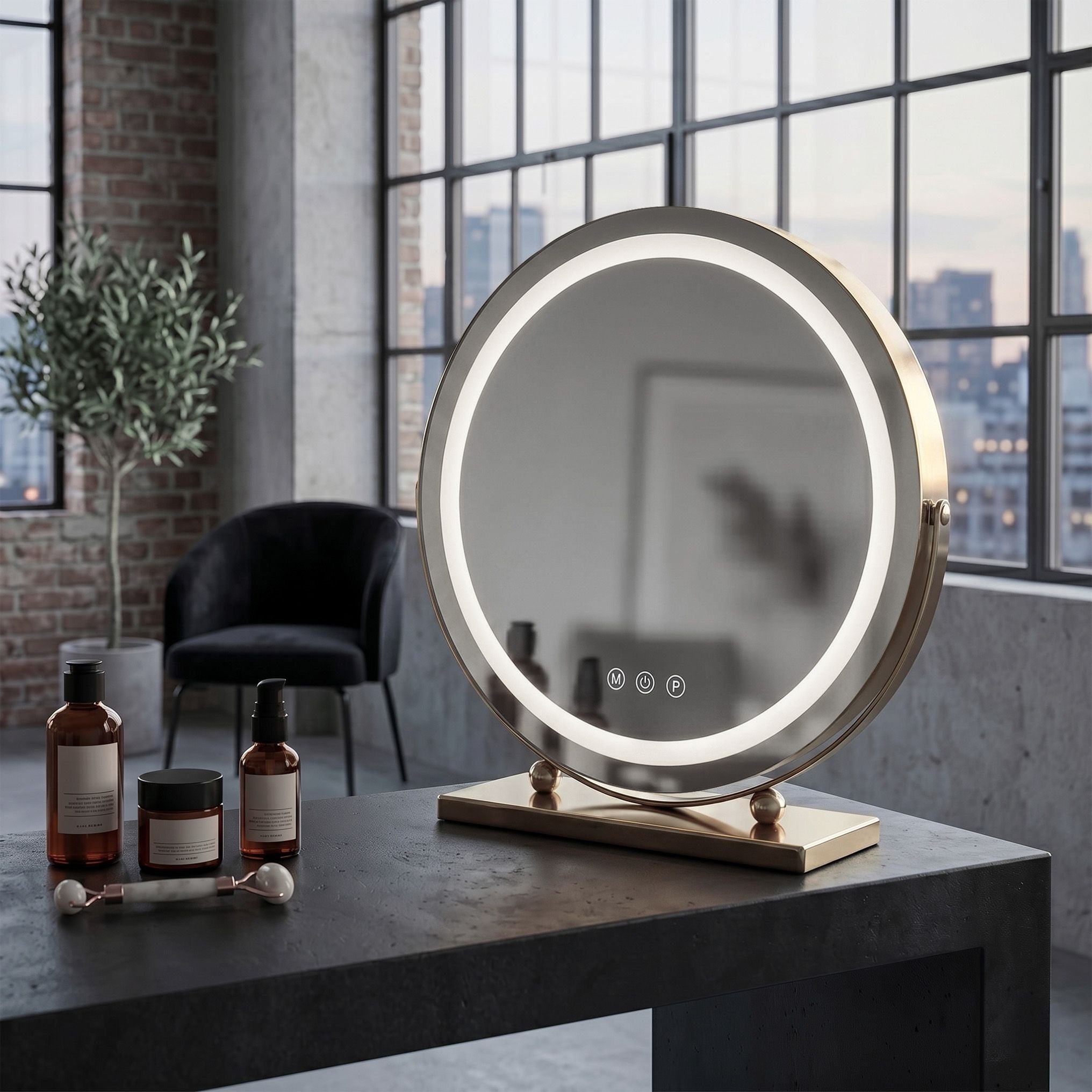 Zrcadlo LED MAKE-UP L.Gold 40 cm  4
