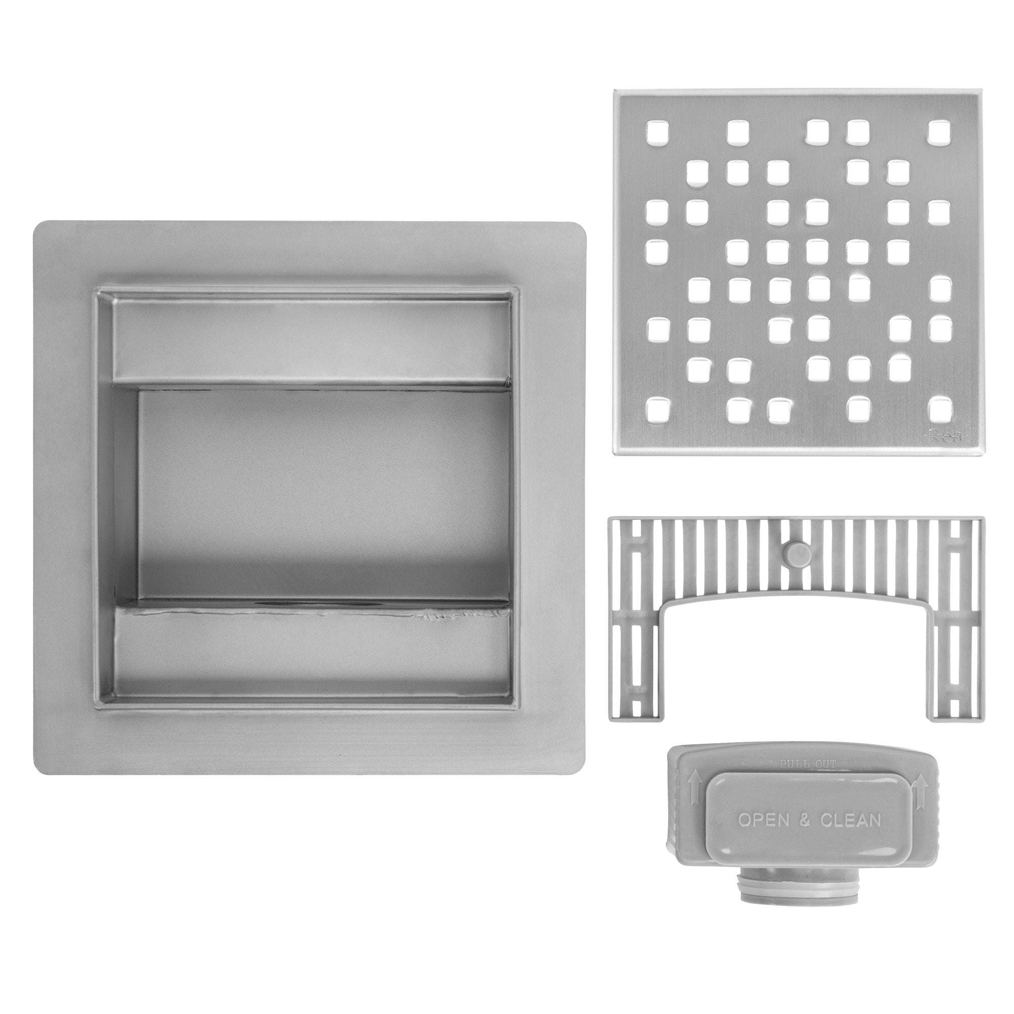 Odtokový žlab REA DOTS Nickel Brush 12x12  6