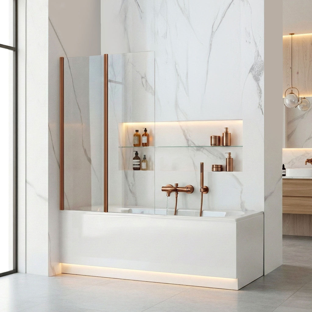 Skládací vanová zástěna REA AGAT-2 100 Brush Copper  3