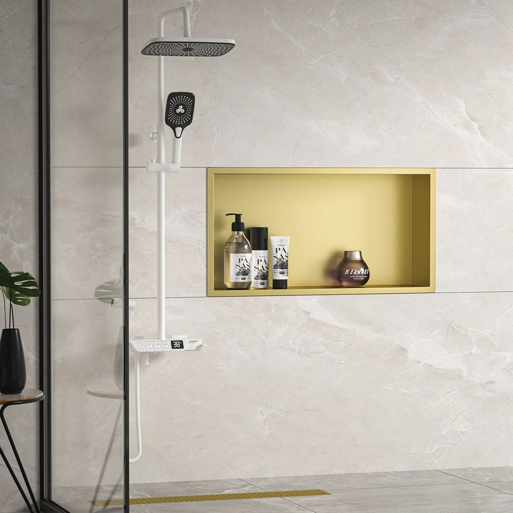 bathroom shelf 30x60 gold brush  9