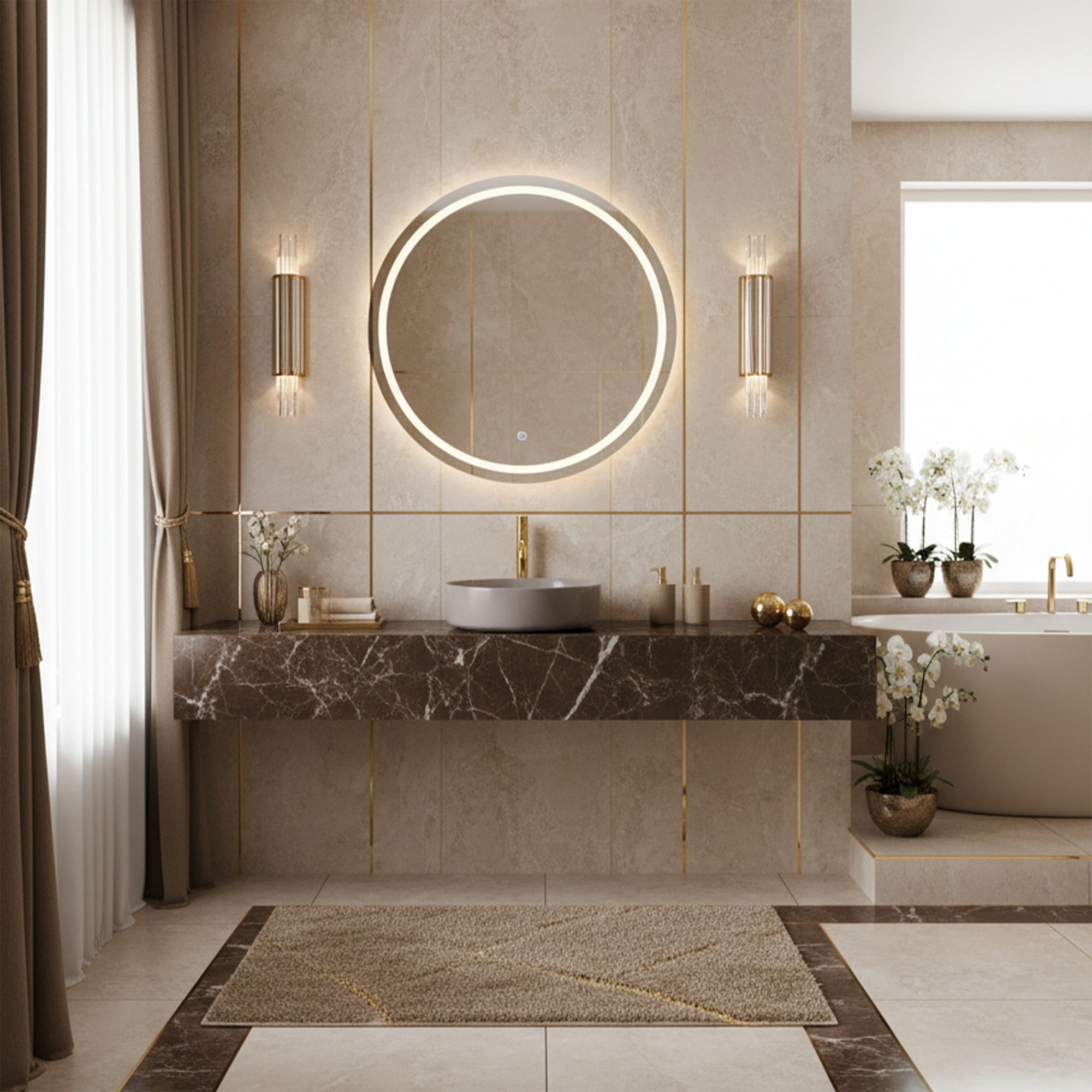 Umyvadlo na desku REA SAMI Beige Shiny  4