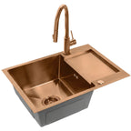 Ocelový dřez Paul BRUSH COPPER bez kuchyňské baterie 7